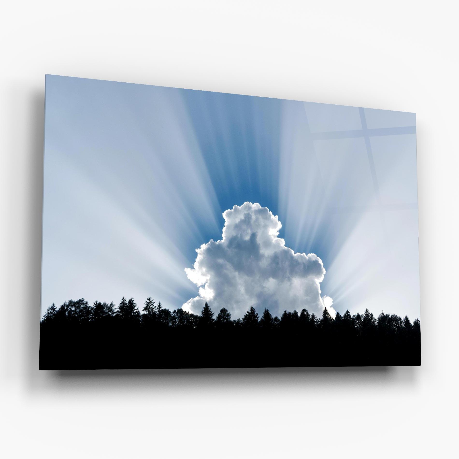 Tablou Sticla Big White Cloud Light mockup 6