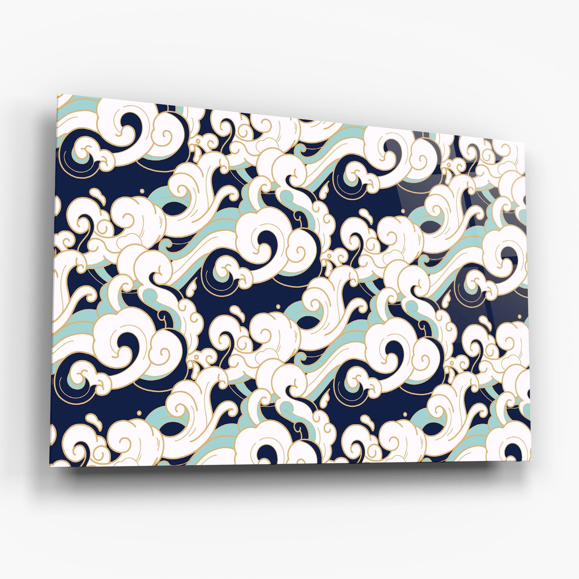 Tablou Sticla Blue Green Cloud mockup 6