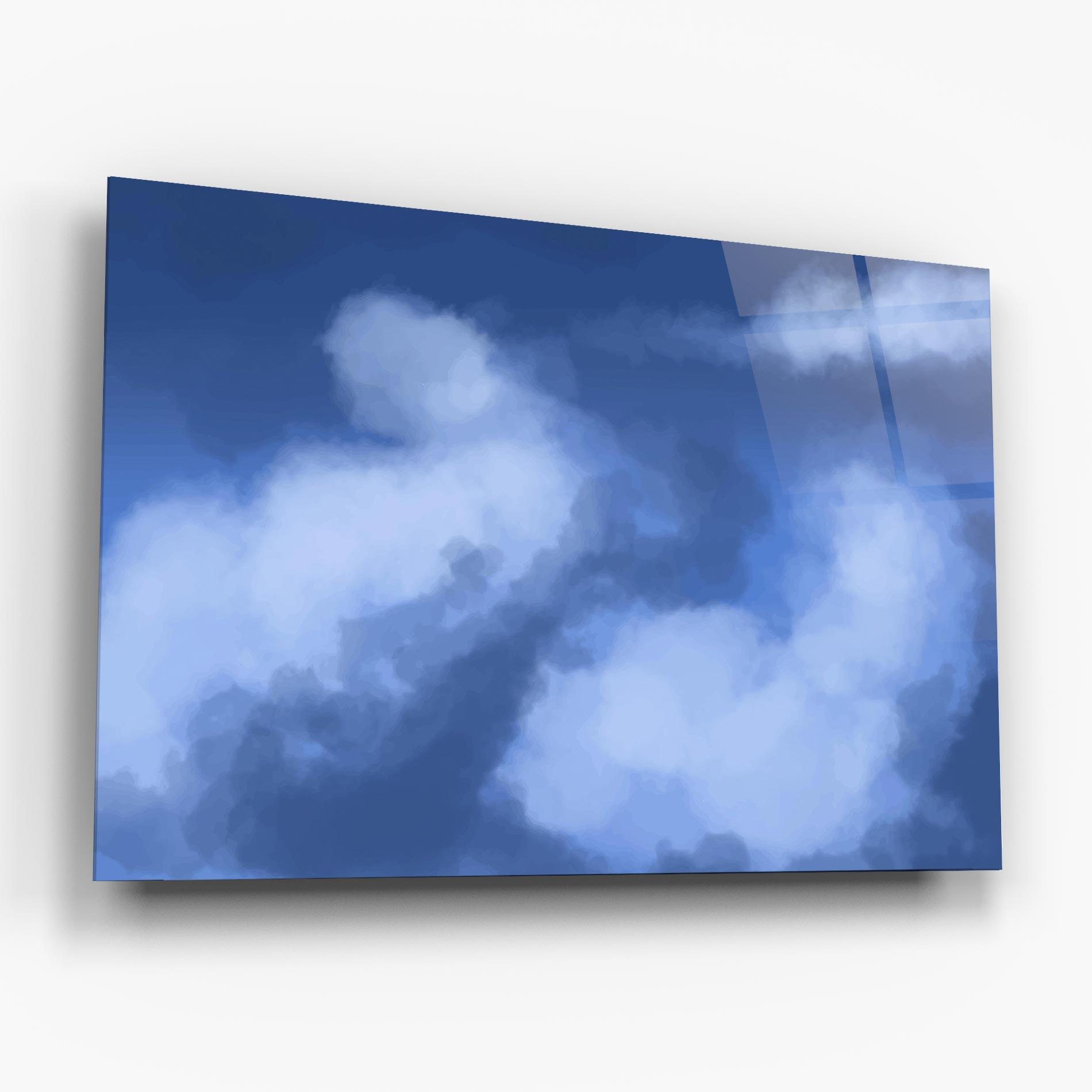 Tablou Sticla Blue Mix Clouds mockup 6