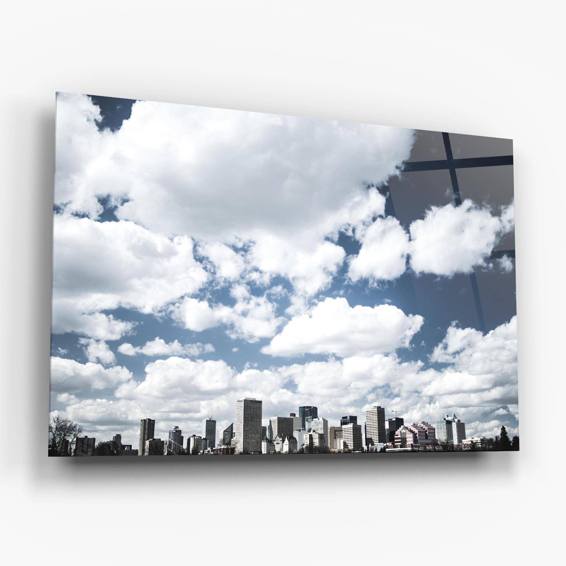Tablou Sticla Clouds Over City mockup 6
