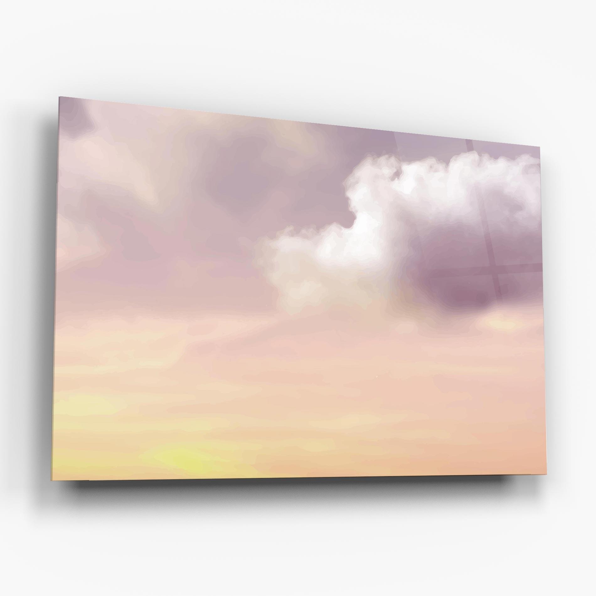 Tablou Sticla Clouds Watercolor Cream mockup 6