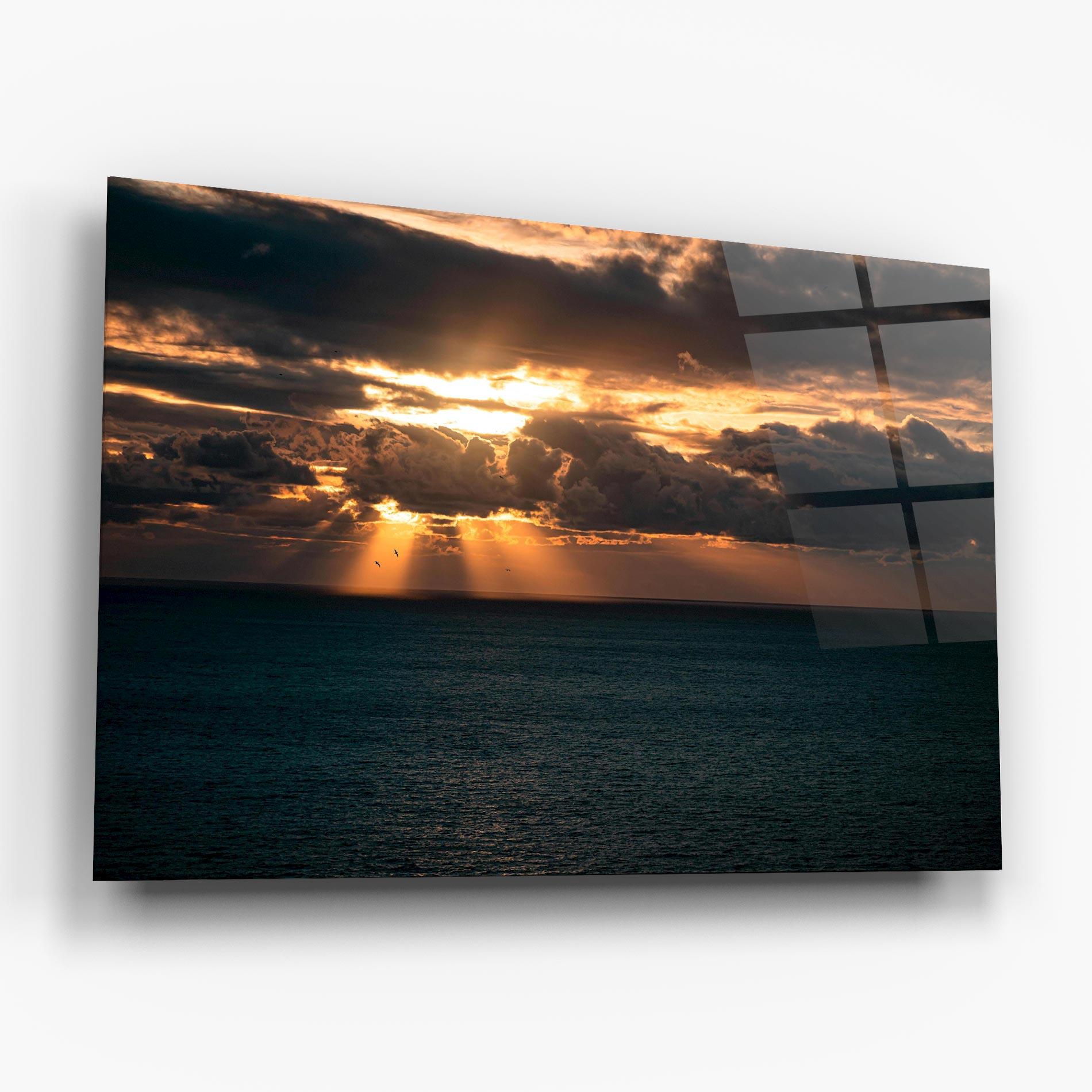 Tablou Sticla Cloudy Sunrise mockup 6