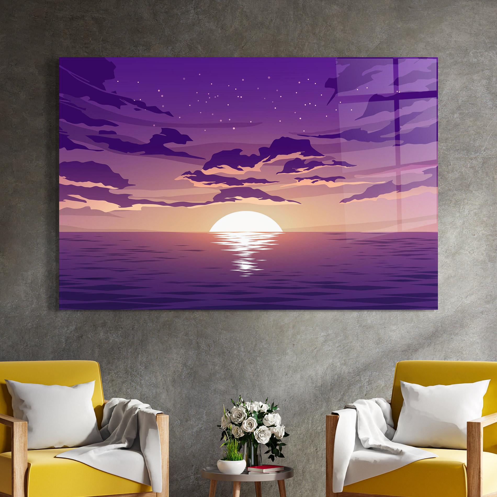 Tablou Sticla Cloud Purple mockup 4