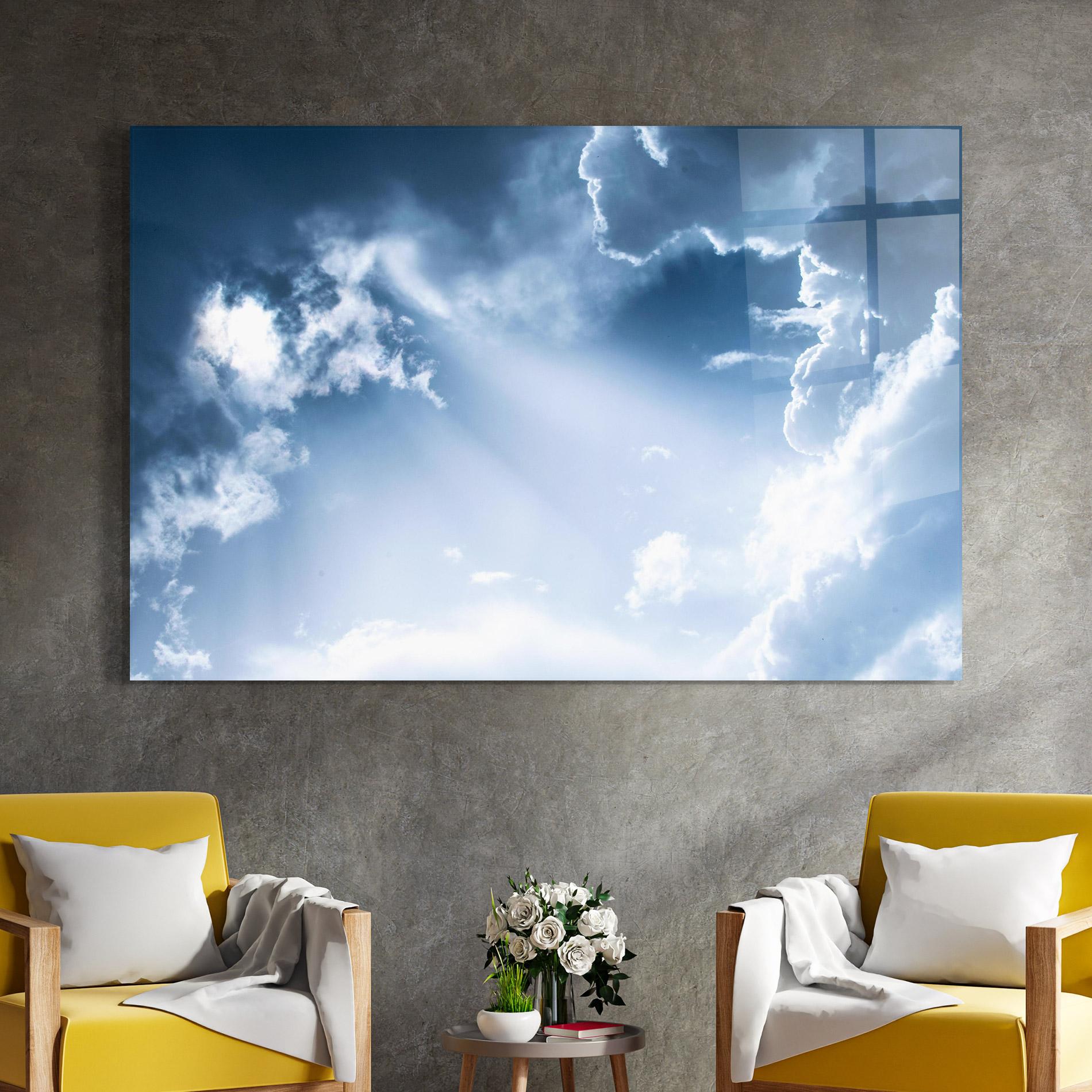 Tablou Sticla Dark Blue Sky mockup 4