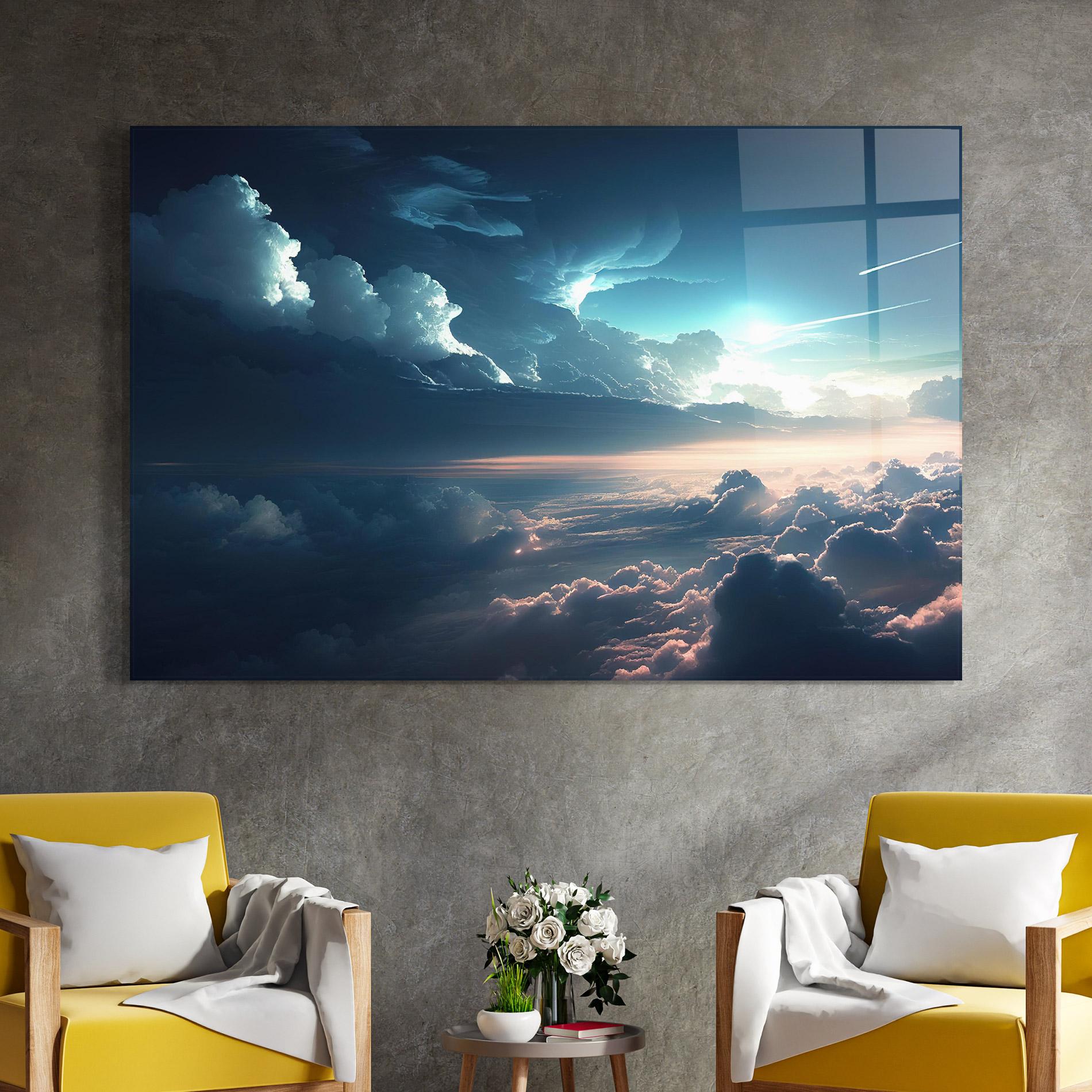 Tablou Sticla Dark Clouds mockup 4