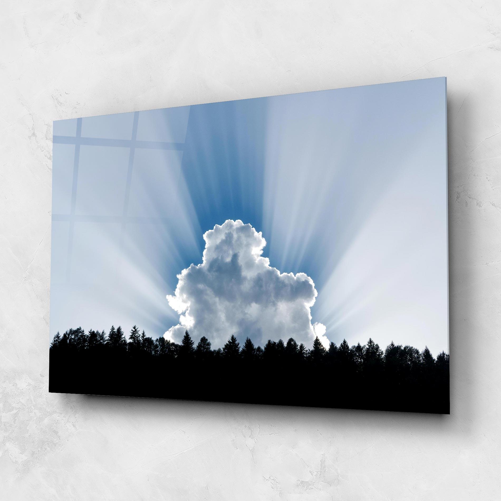 Tablou Sticla Big White Cloud Light mockup 1