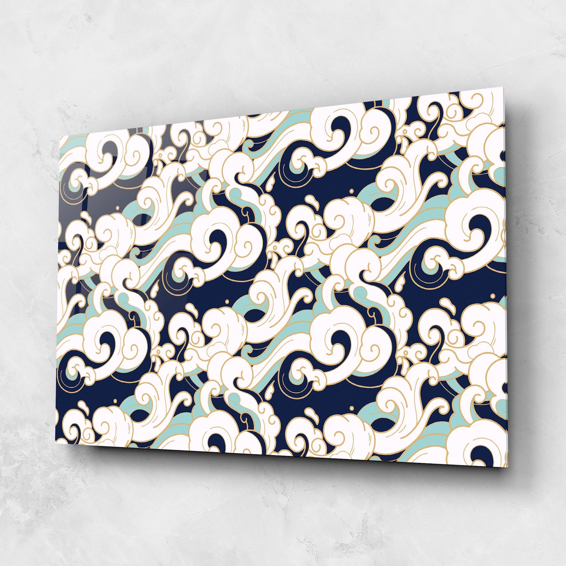 Tablou Sticla Blue Green Cloud mockup 1