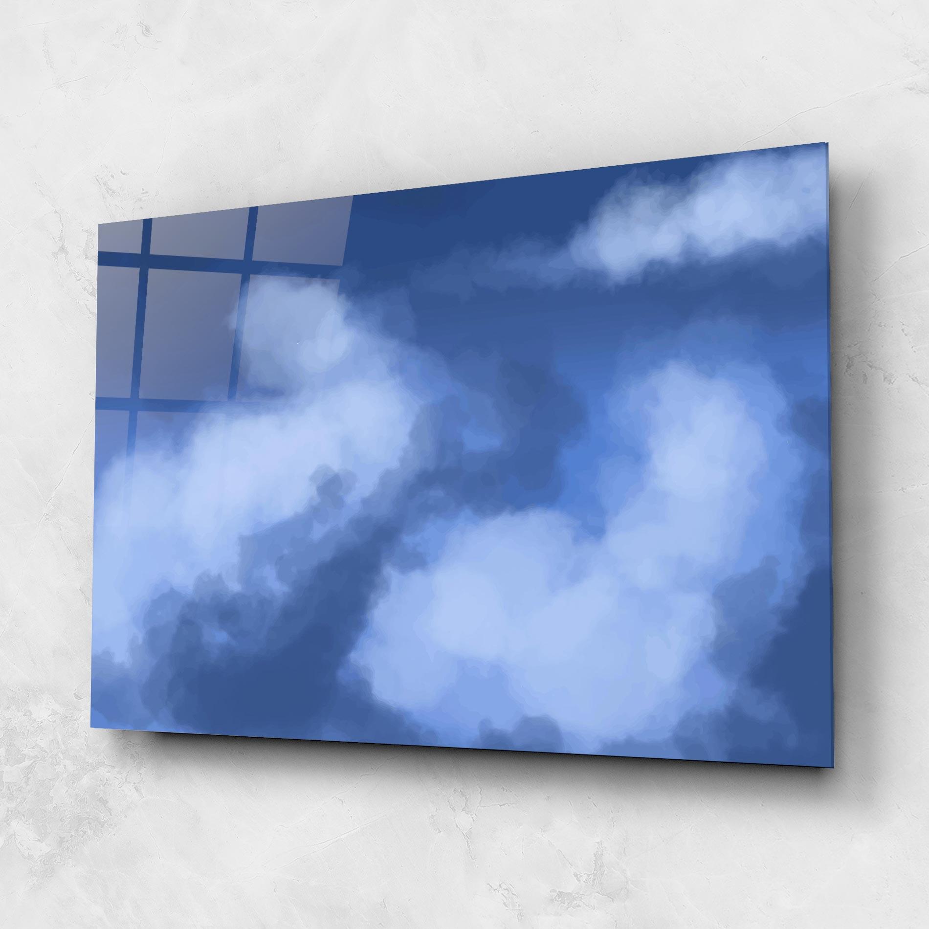 Tablou Sticla Blue Mix Clouds mockup 1