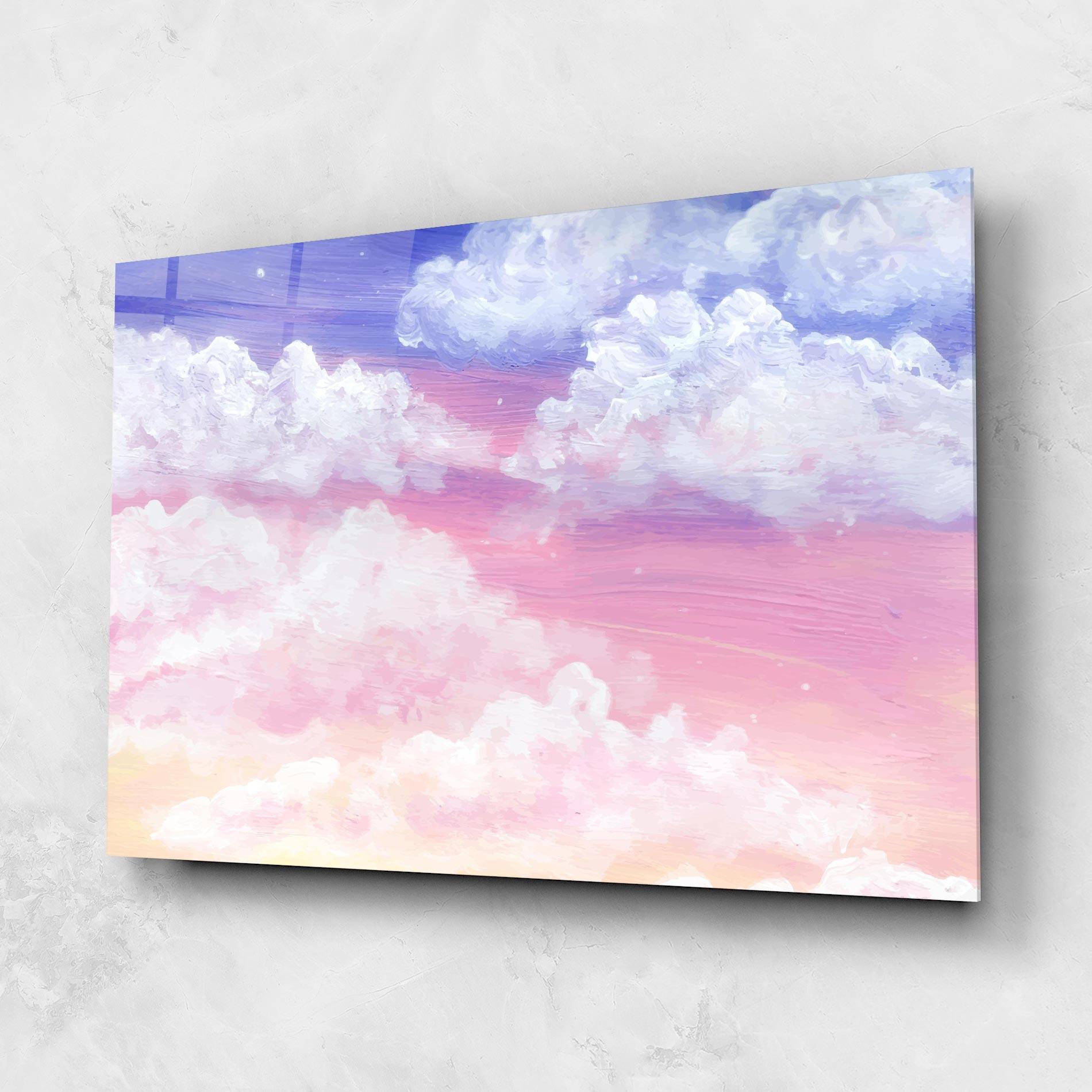 Tablou Sticla Cloud Paint Texture mockup 1