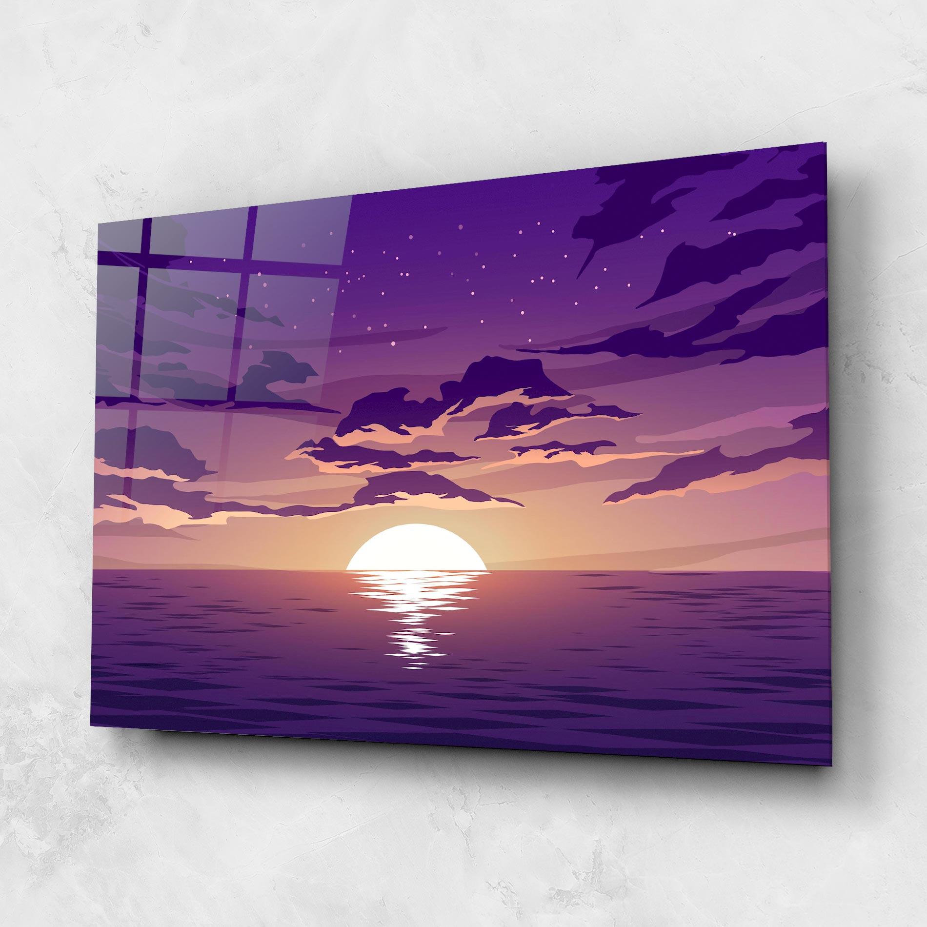 Tablou Sticla Cloud Purple mockup 1