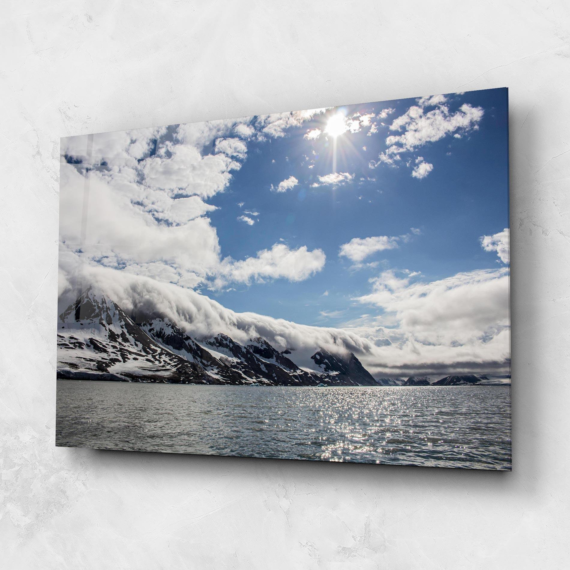 Tablou Sticla Clouds Over Ice mockup 1