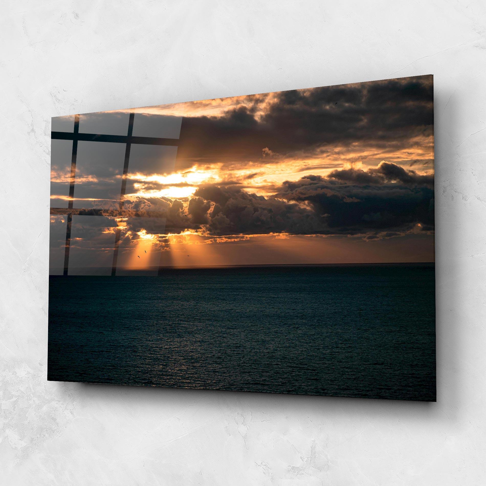 Tablou Sticla Cloudy Sunrise mockup 1