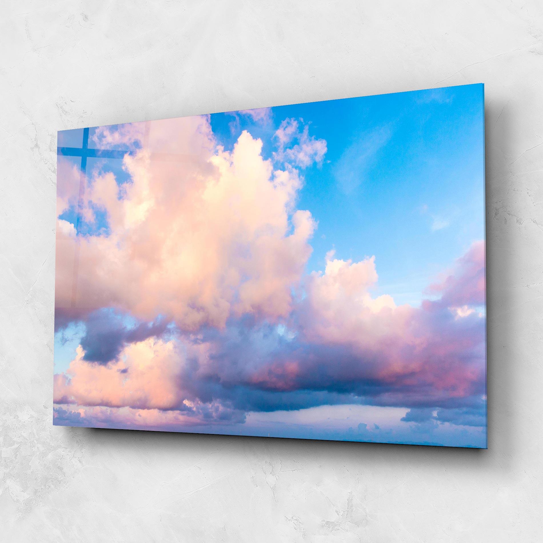 Tablou Sticla Dreamy Pink Clouds mockup 1