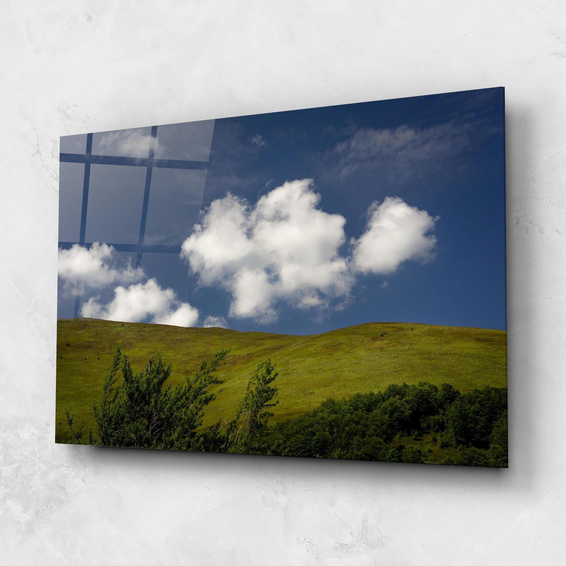 Tablou Sticla Grass View Cloud mockup 1