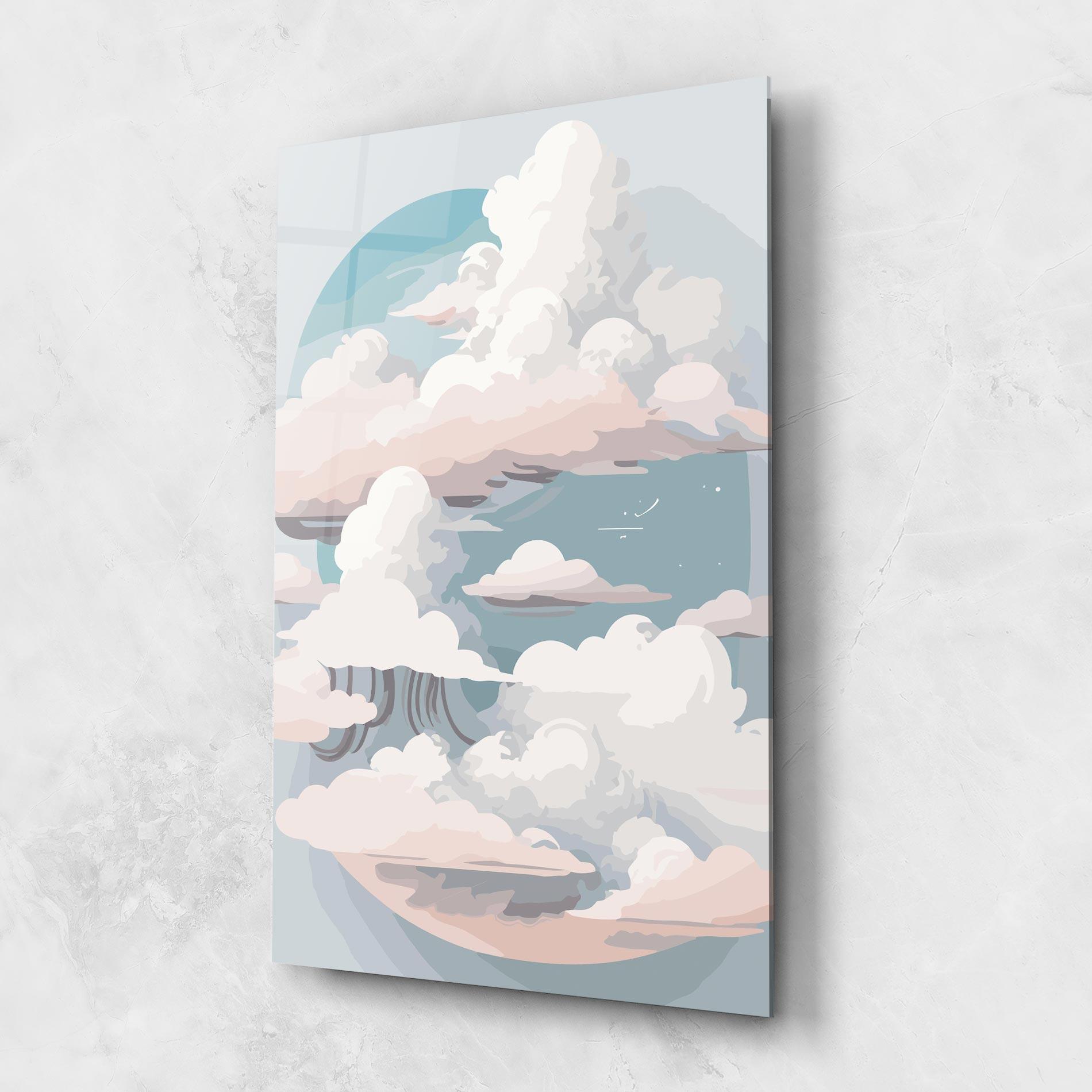 Tablou Sticla Cloud White Art mockup 1