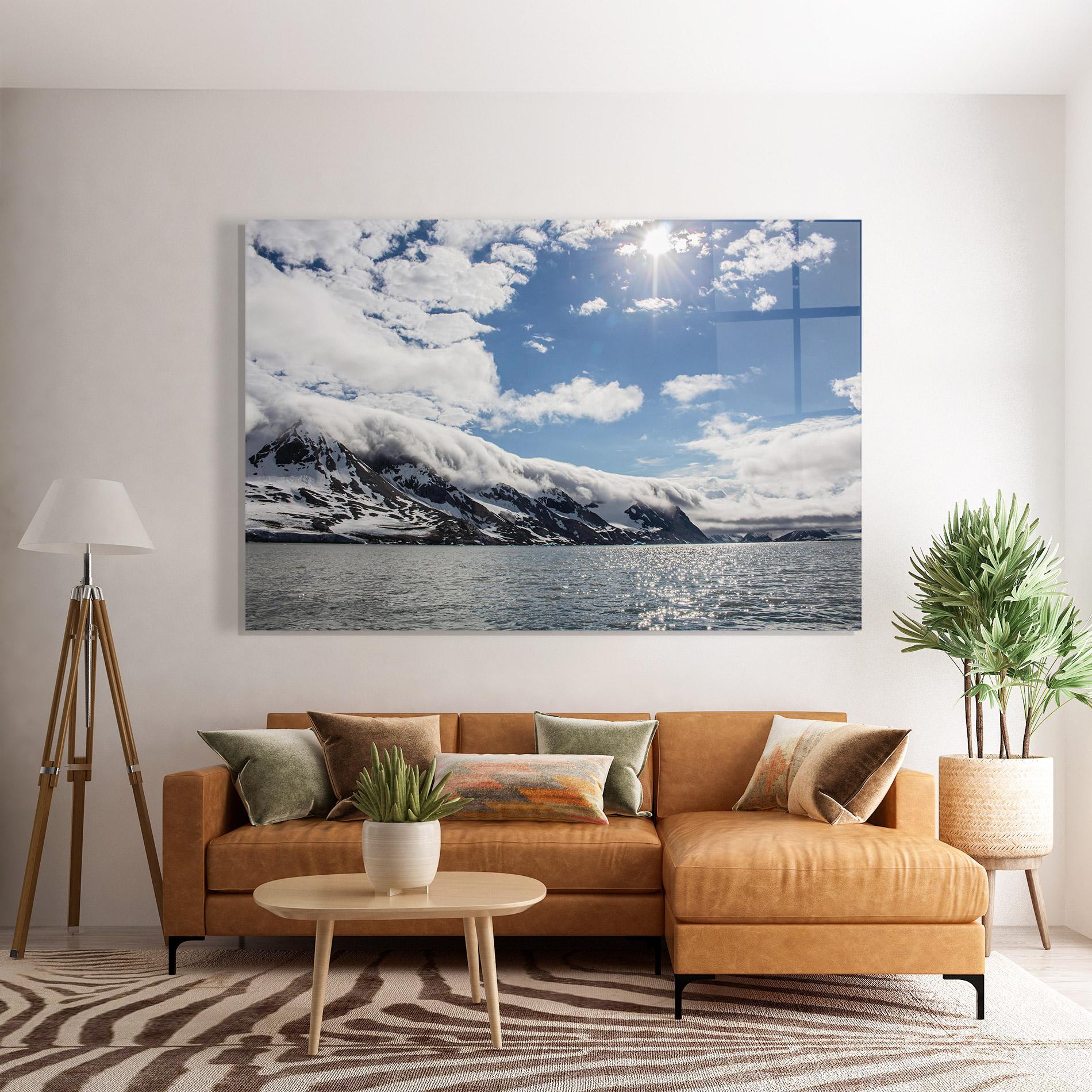 Tablou Sticla Clouds Over Ice mockup 7