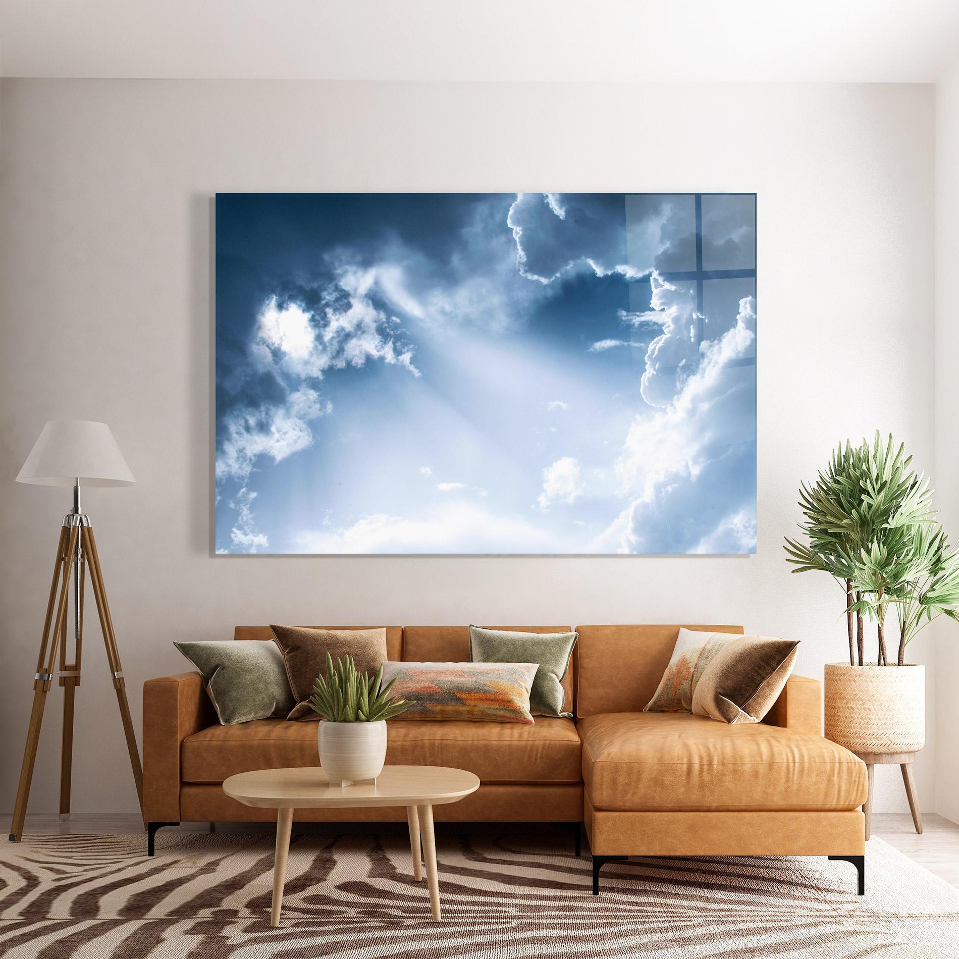 Tablou Sticla Dark Blue Sky mockup 7