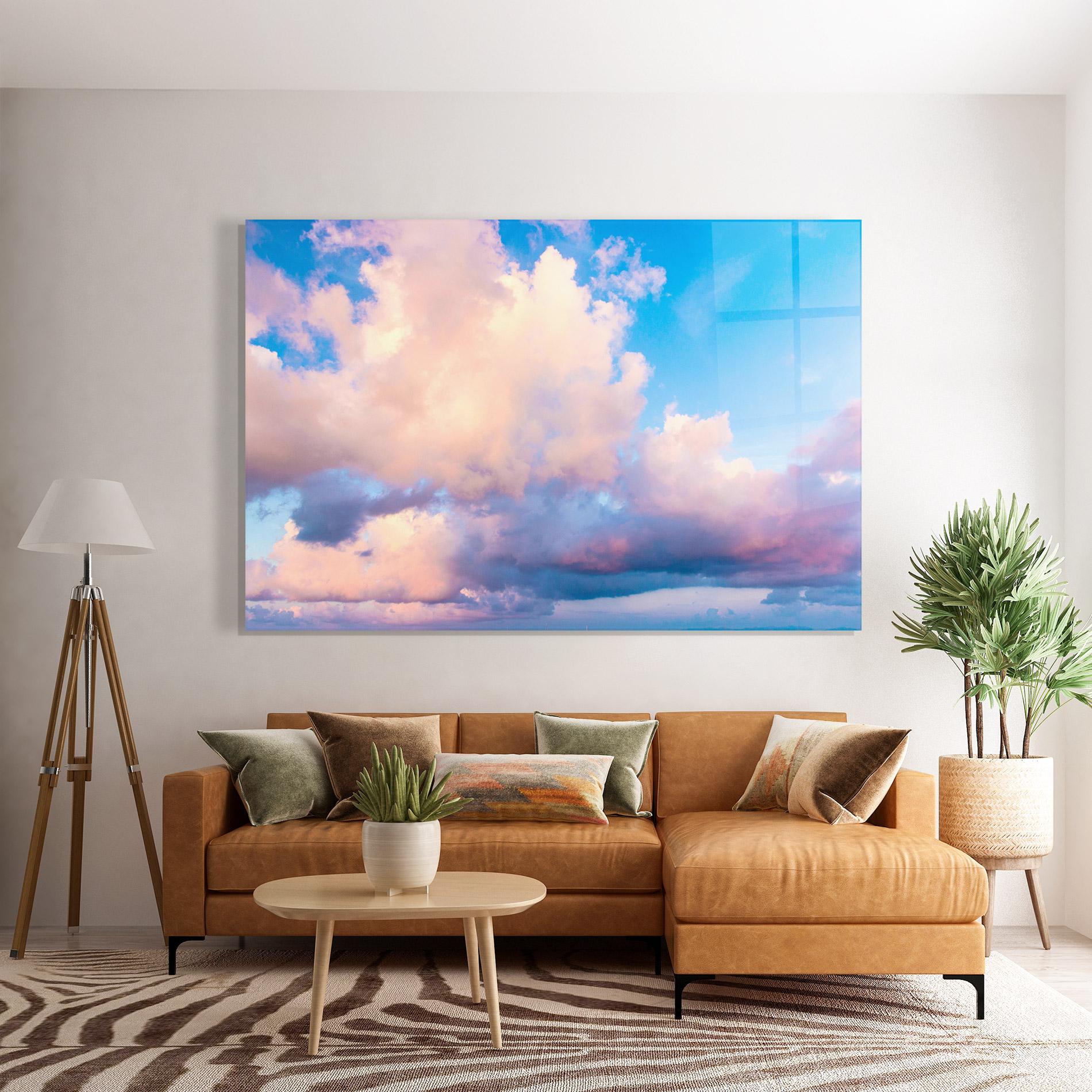 Tablou Sticla Dreamy Pink Clouds mockup 7