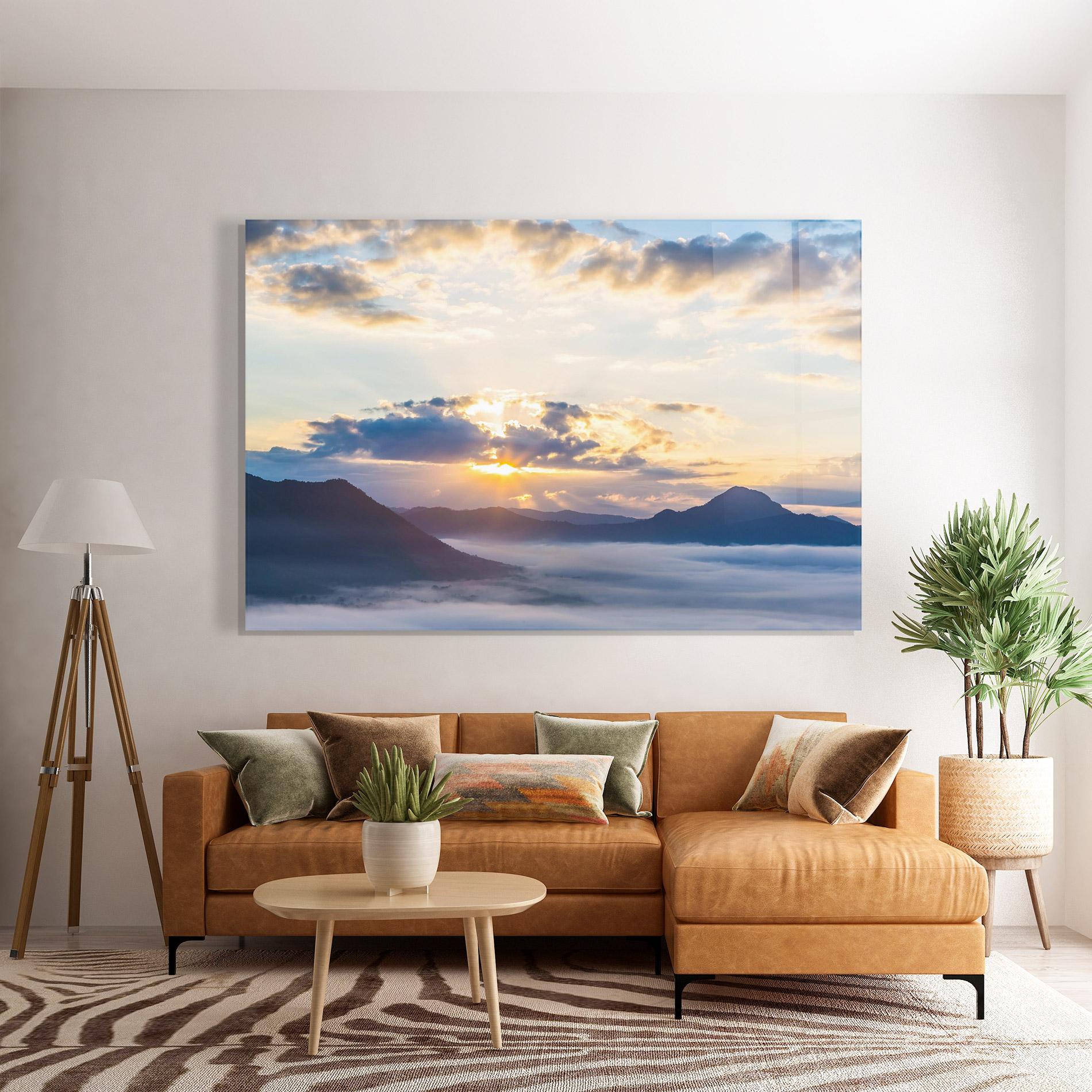 Tablou Sticla Fantastic Clouds mockup 7