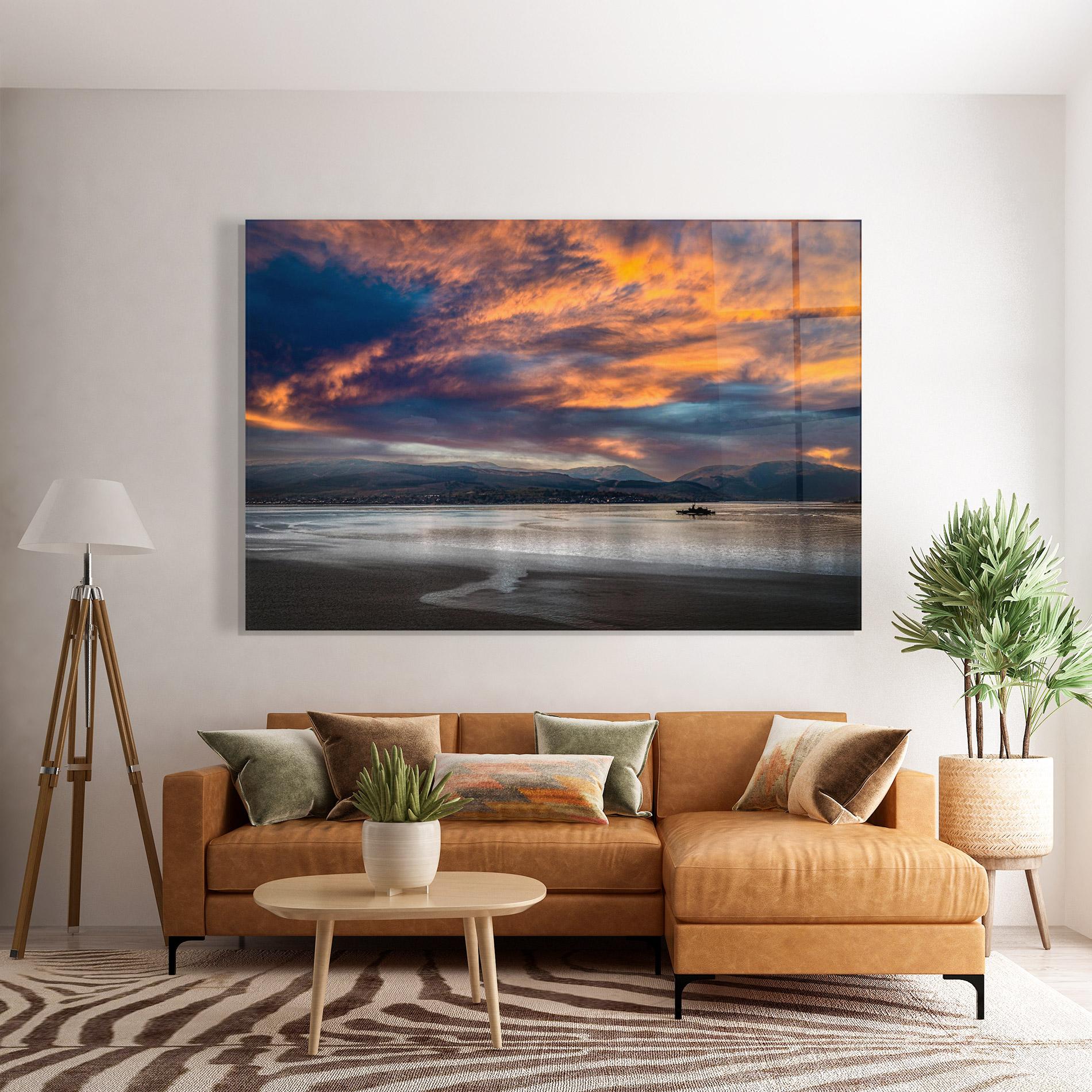 Tablou Sticla Purple Blue Sky View mockup 7