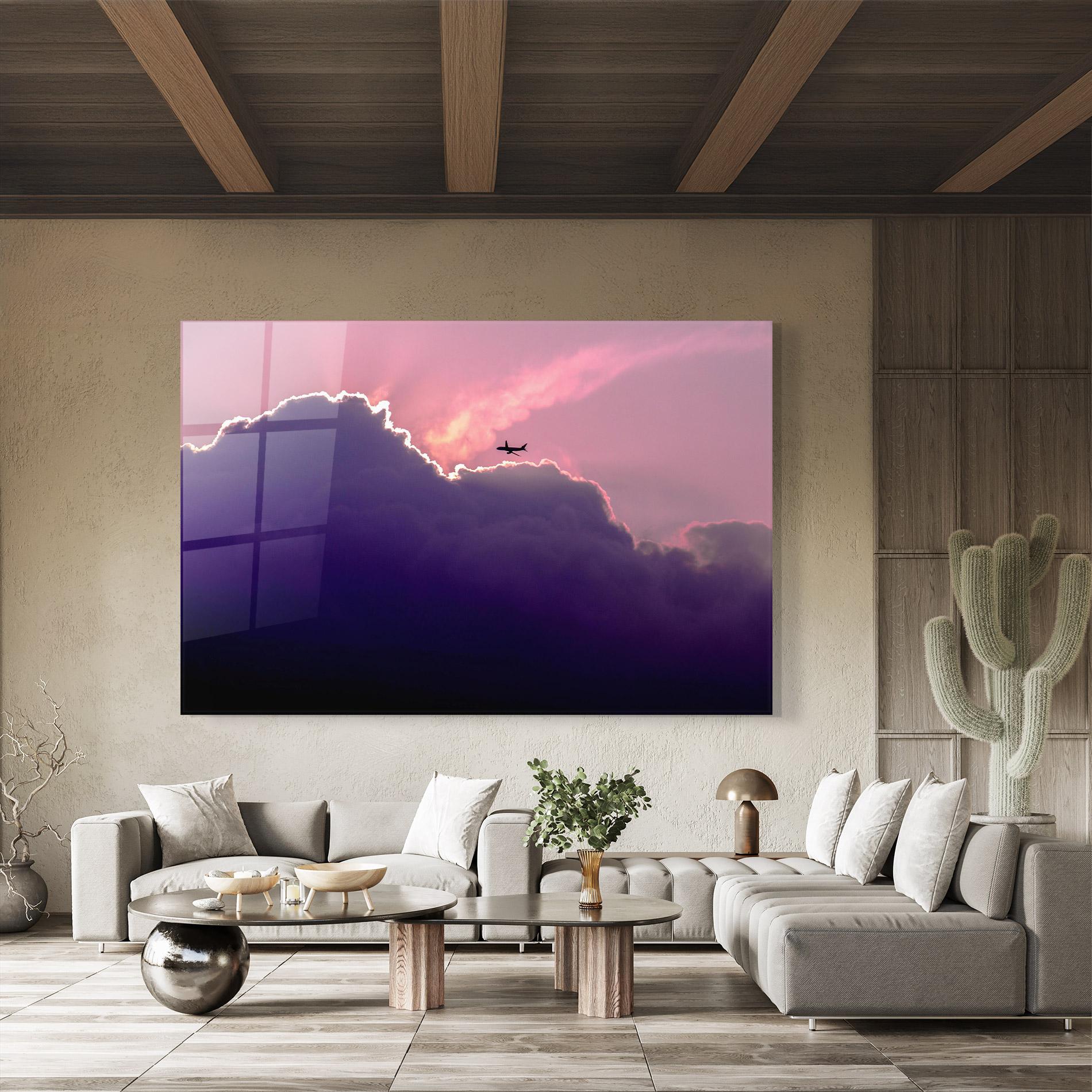 Tablou Sticla Big Purple Cloud mockup 8