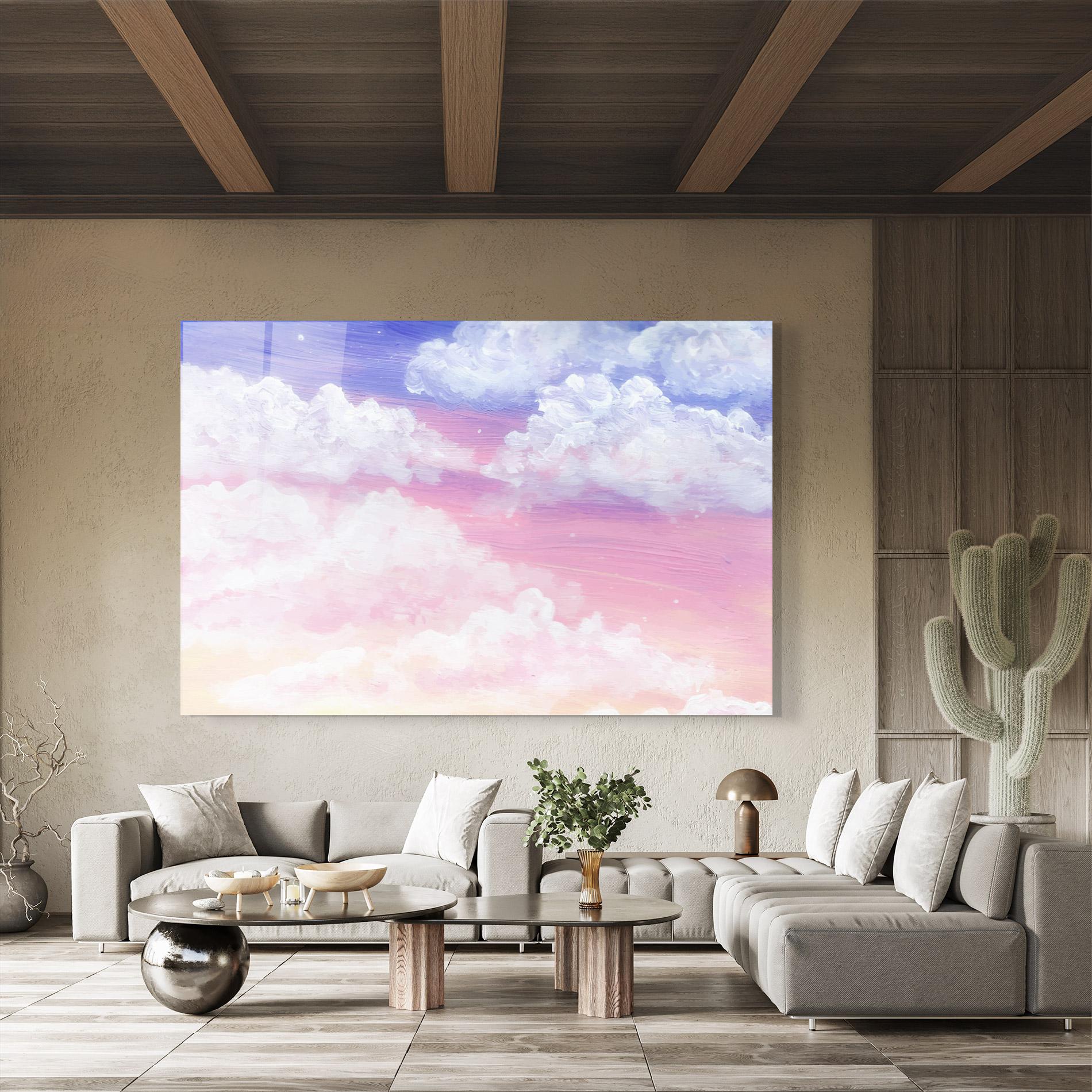 Tablou Sticla Cloud Paint Texture mockup 8