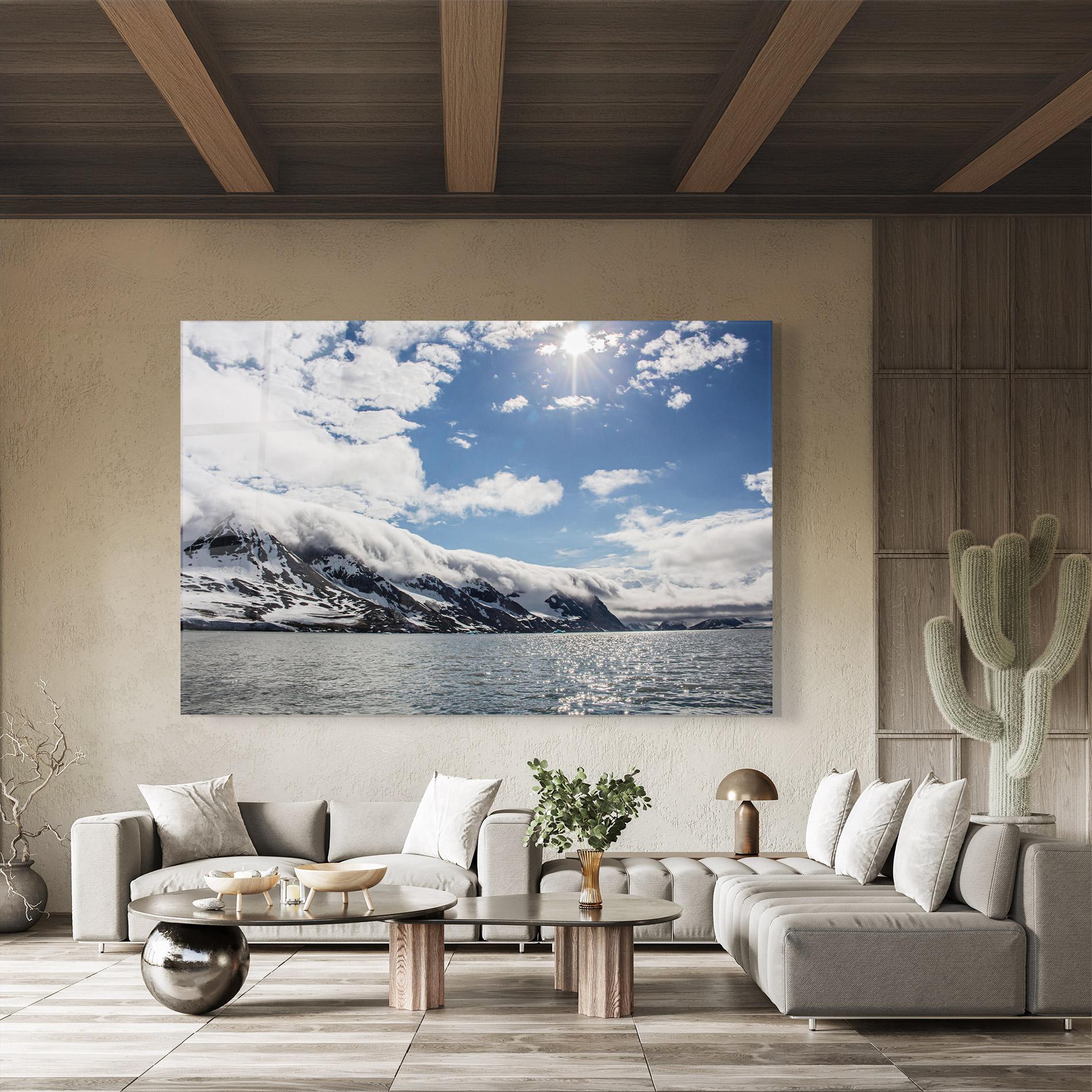 Tablou Sticla Clouds Over Ice mockup 8