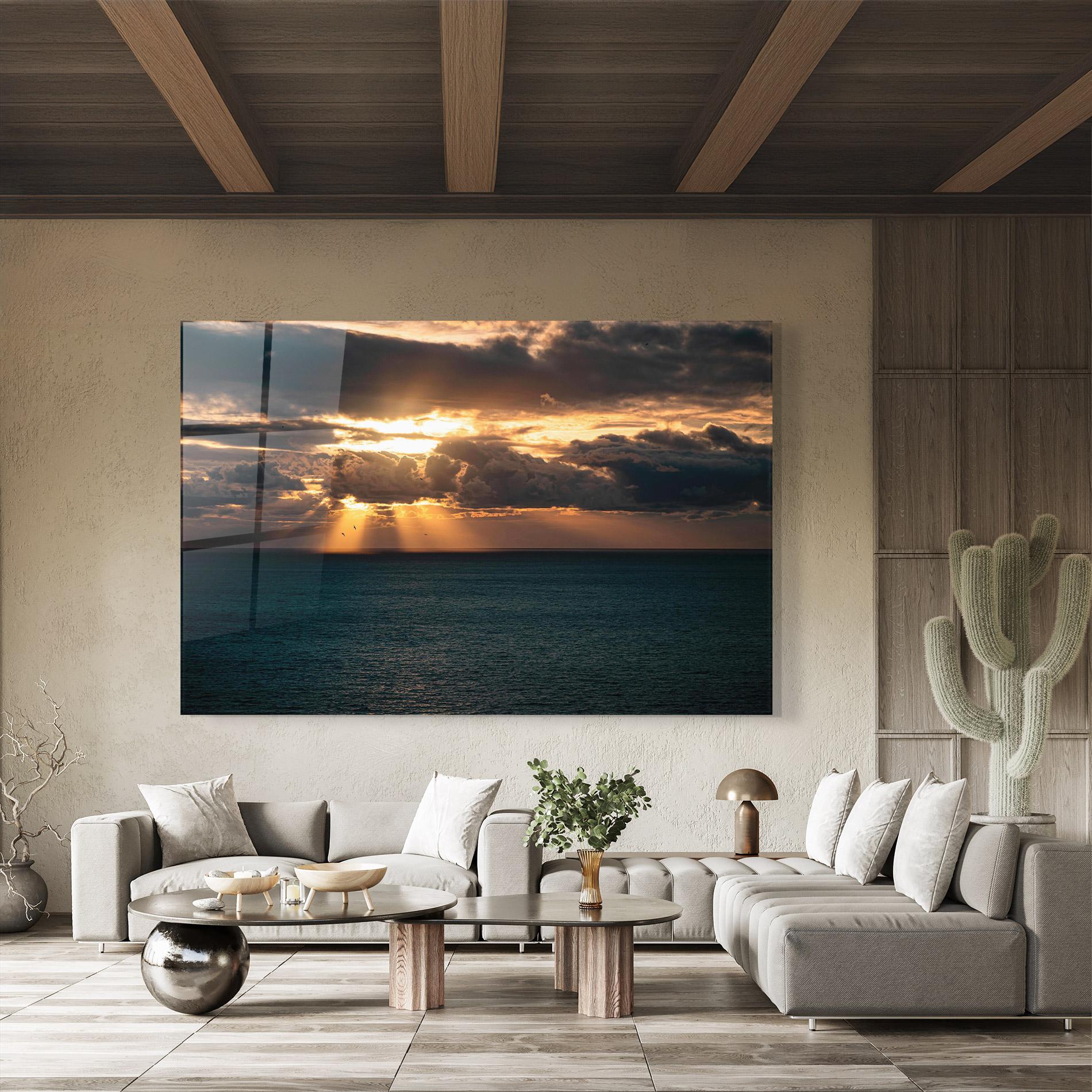 Tablou Sticla Cloudy Sunrise mockup 8