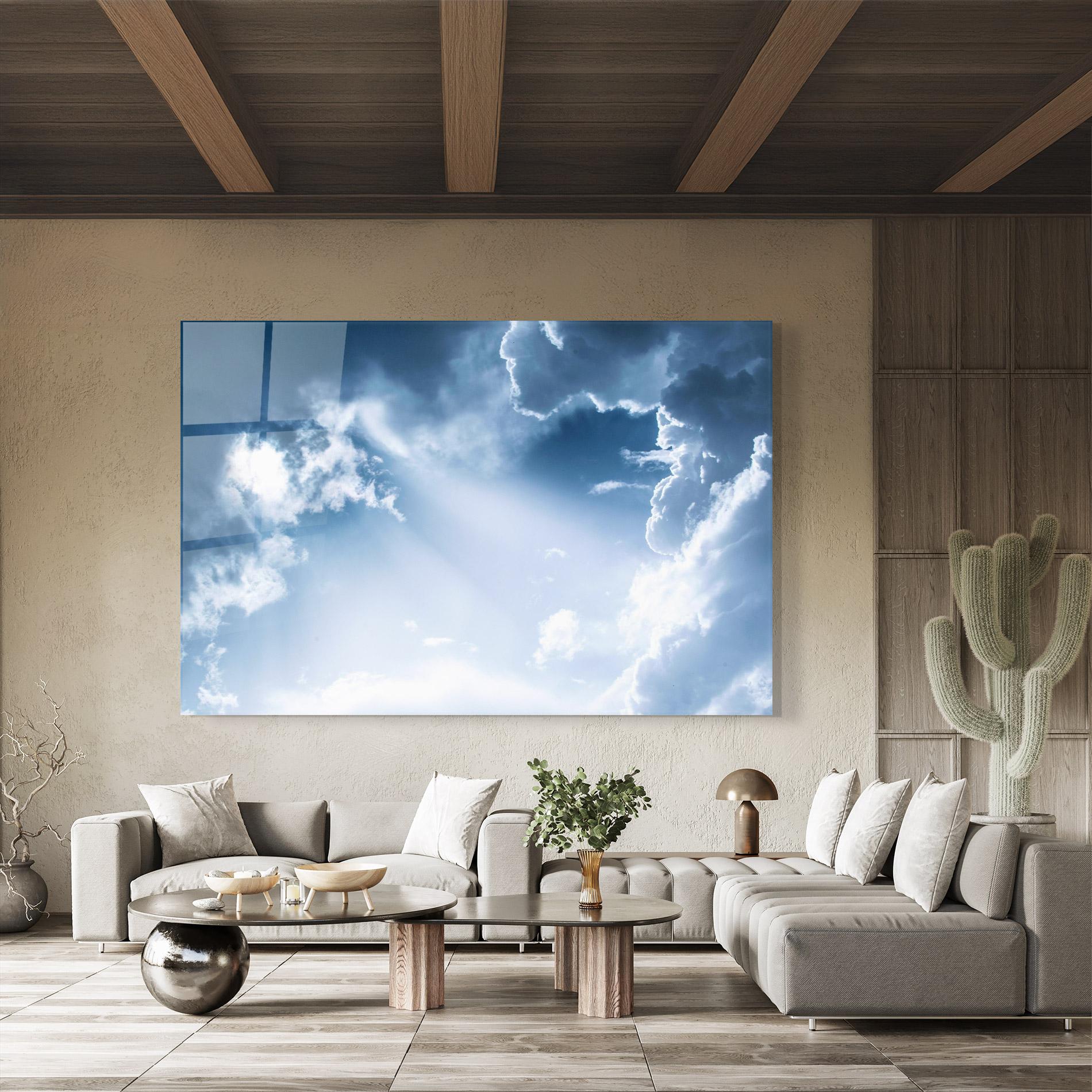 Tablou Sticla Dark Blue Sky mockup 8