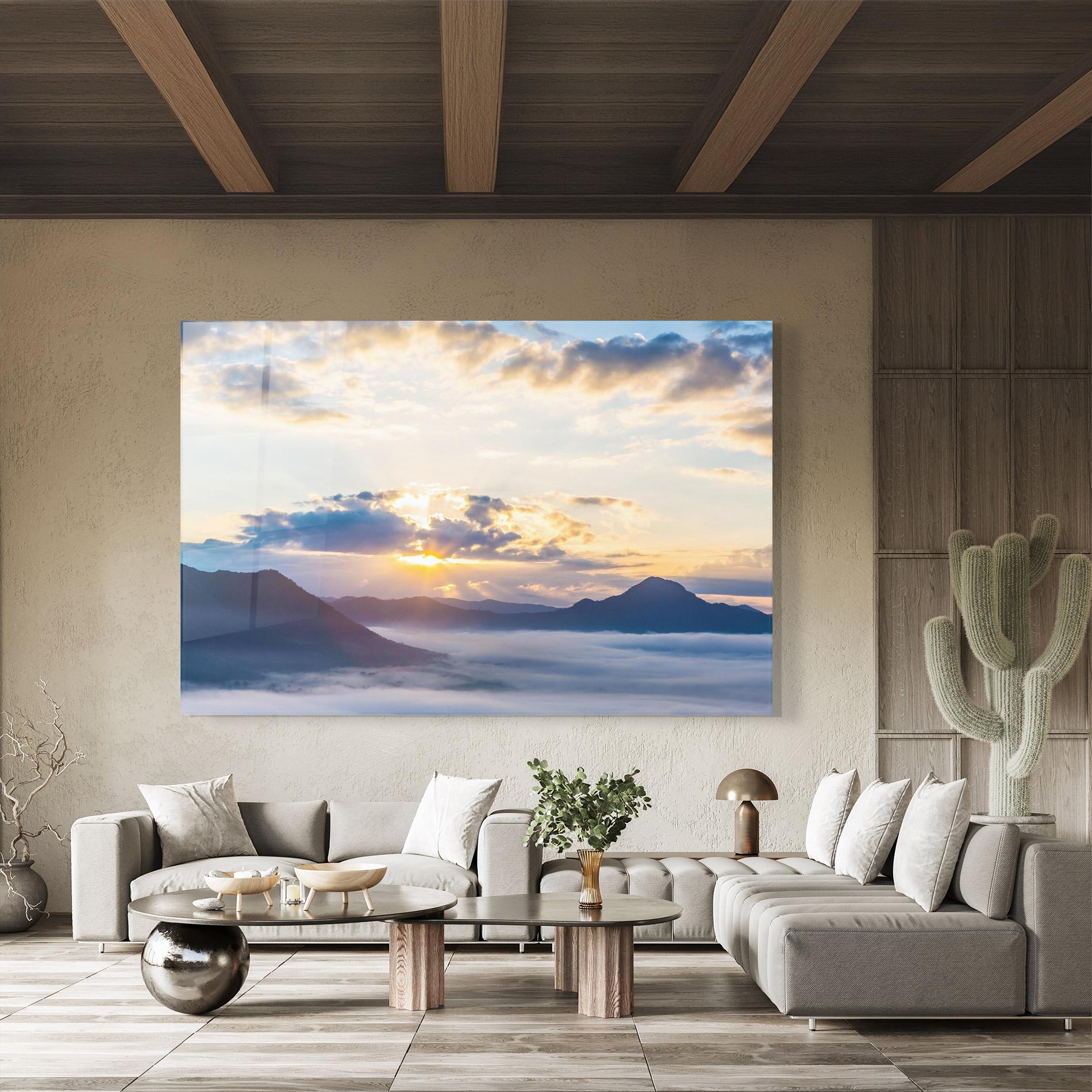 Tablou Sticla Fantastic Clouds mockup 8