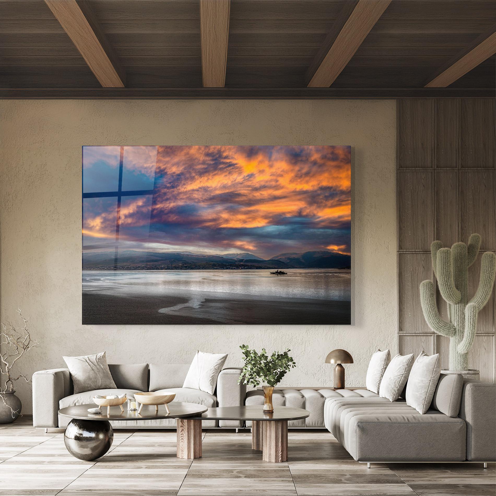 Tablou Sticla Purple Blue Sky View mockup 8