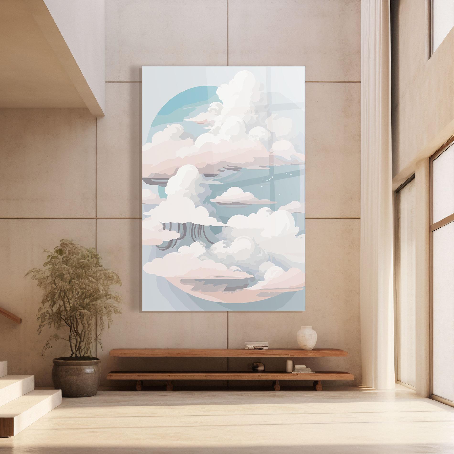 Tablou Sticla Cloud White Art mockup 8