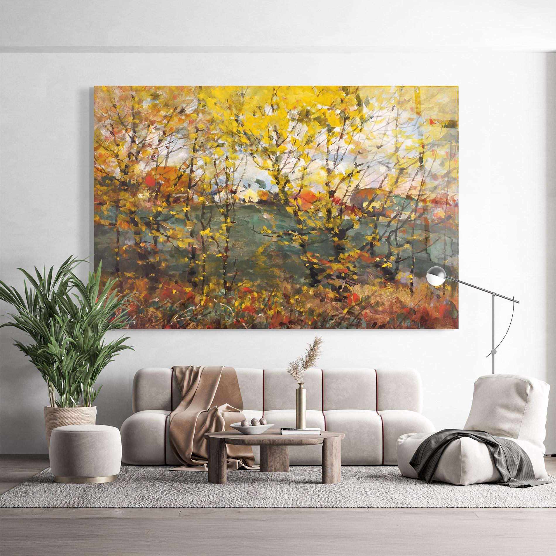 Tablou Sticla Autumn Painting Tree mockup 9