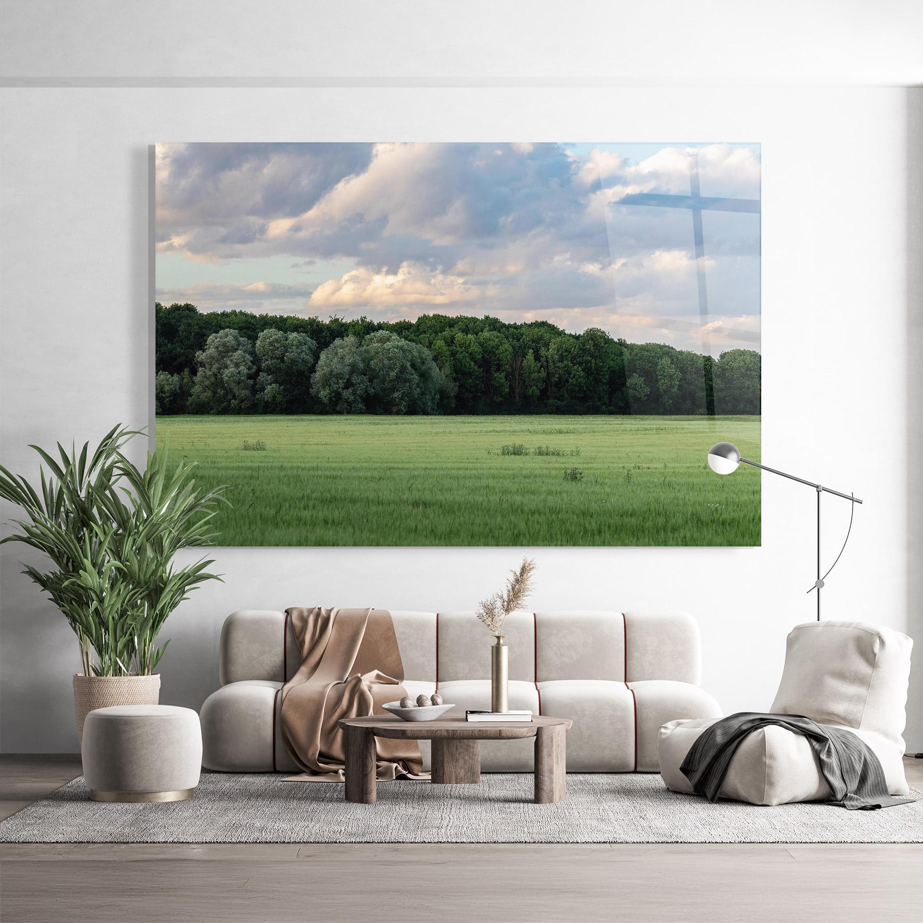 Tablou Sticla Forest Field mockup 9