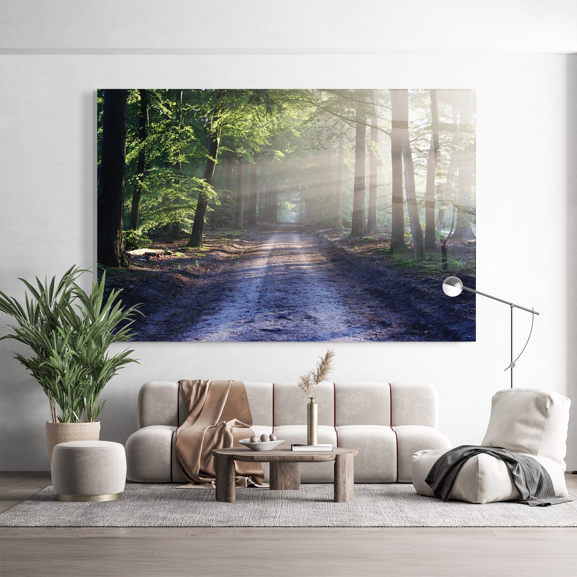 Tablou Sticla Forest Road mockup 9
