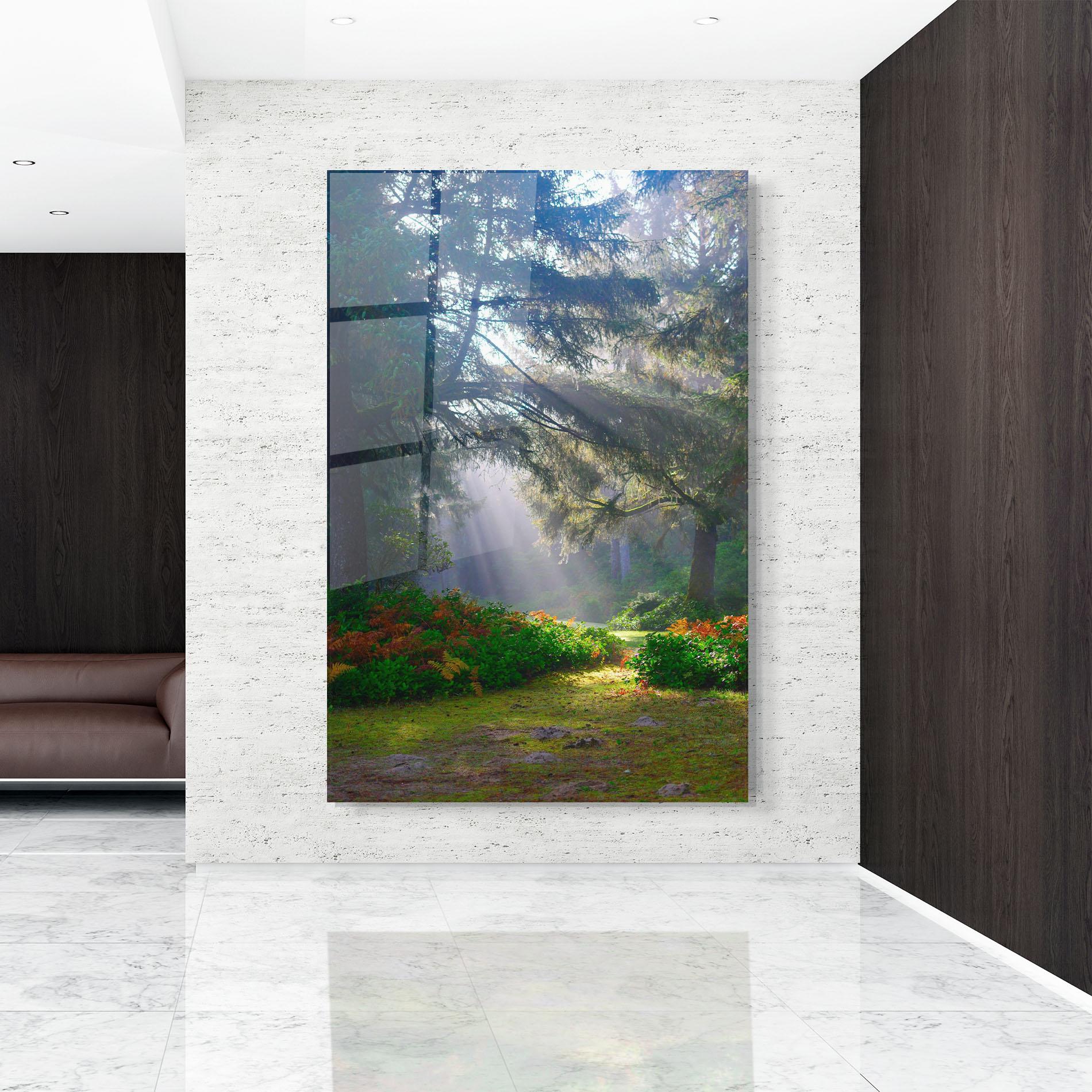 Tablou Sticla Forest Light mockup 9