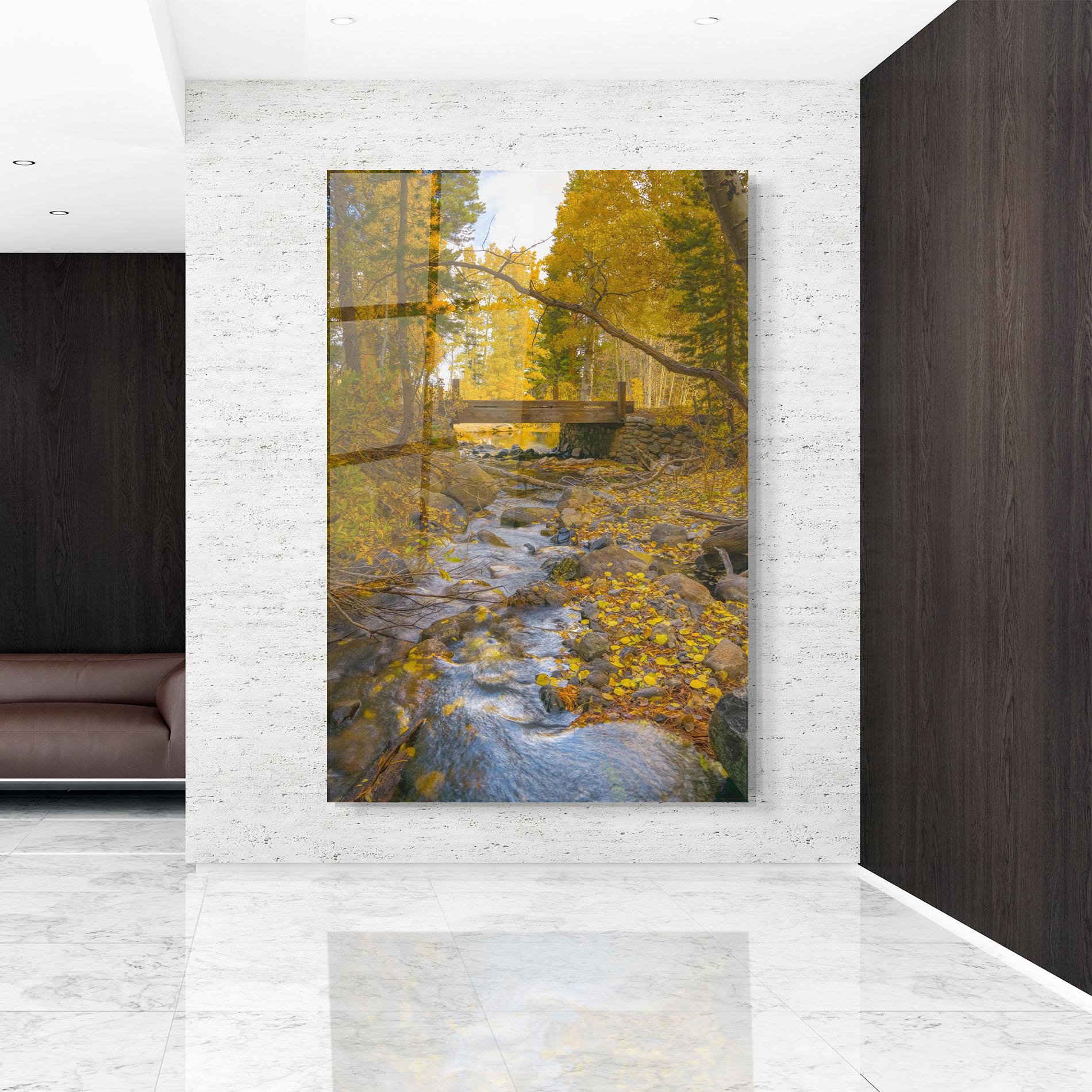 Tablou Sticla Yellow View Forest mockup 9