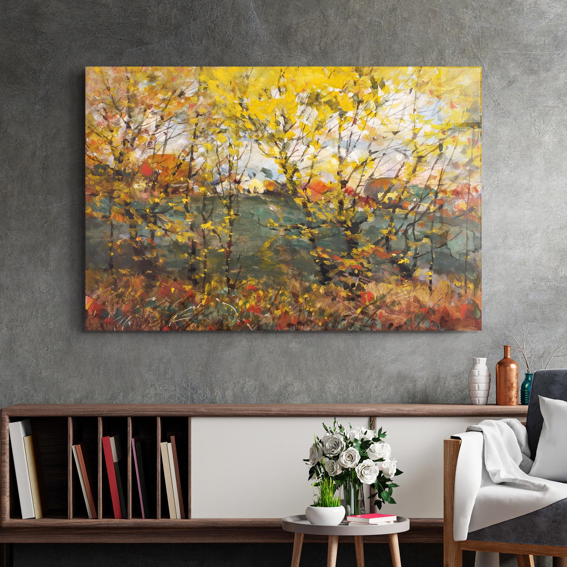 Tablou Sticla Autumn Painting Tree mockup 2