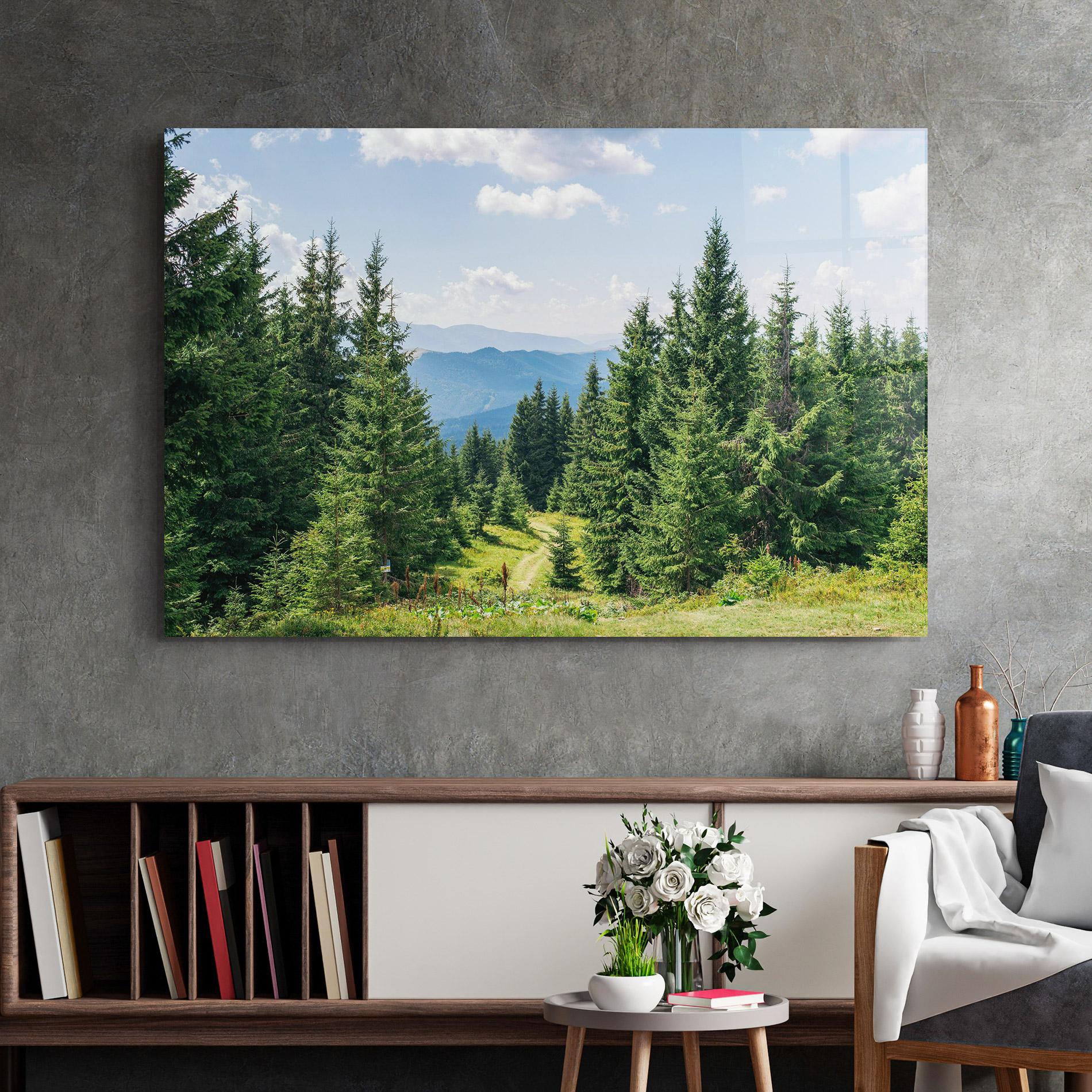 Tablou Sticla Carpathian Mountain mockup 2