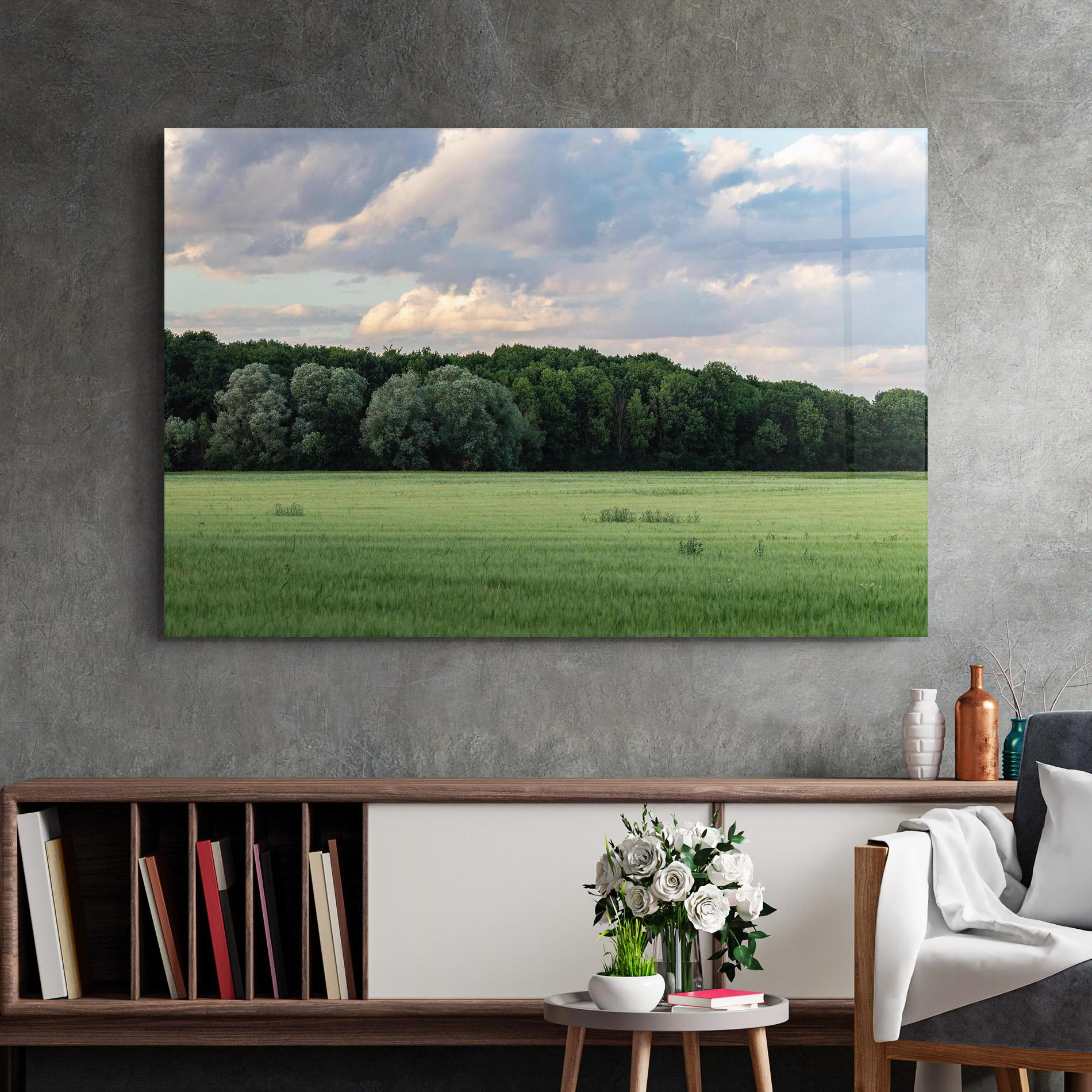 Tablou Sticla Forest Field mockup 2