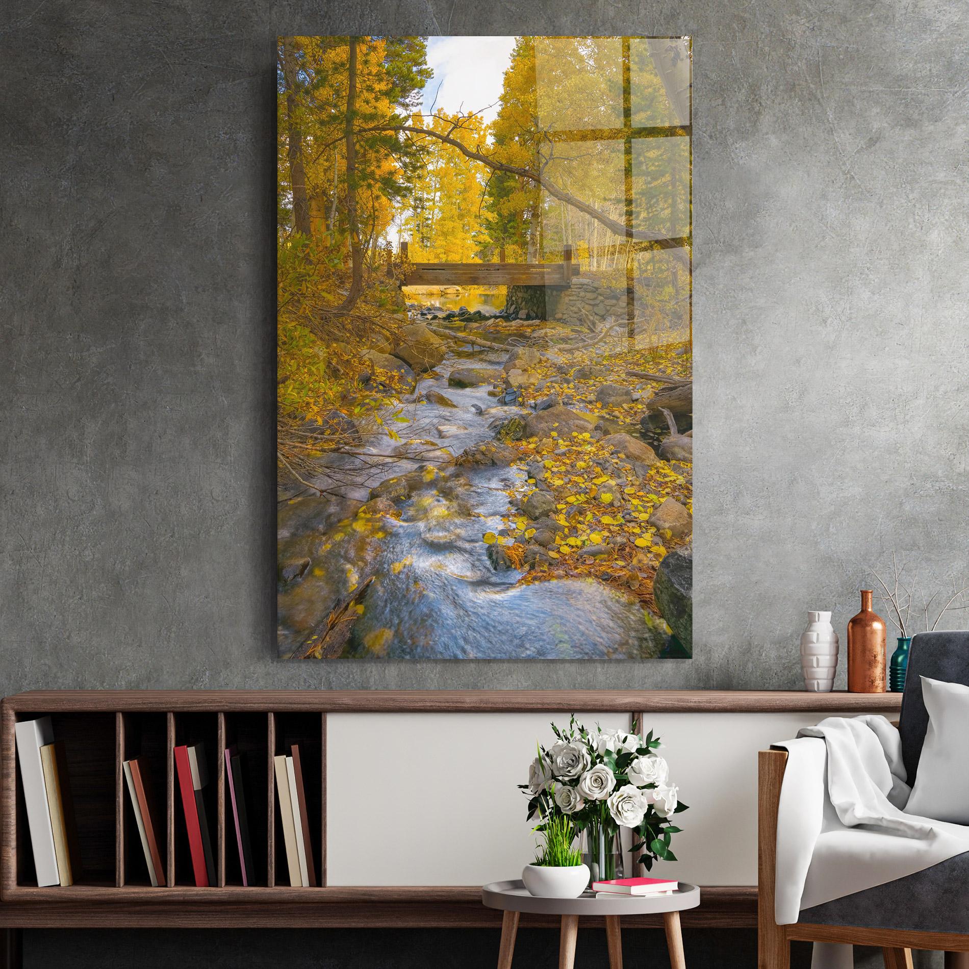 Tablou Sticla Yellow View Forest mockup 2