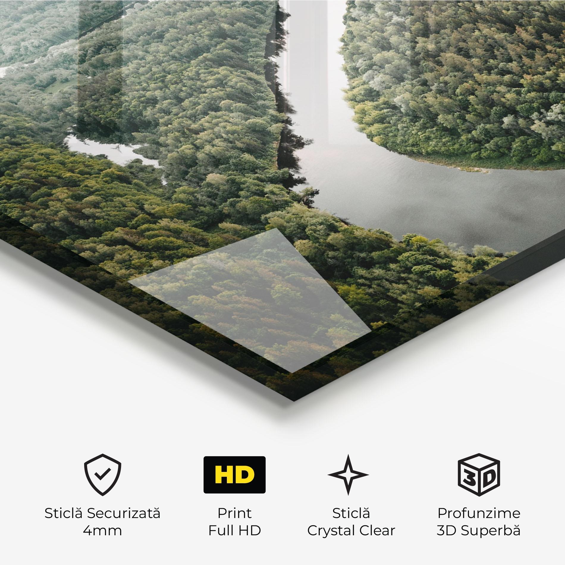 Tablou Sticla Forest Big River mockup 3