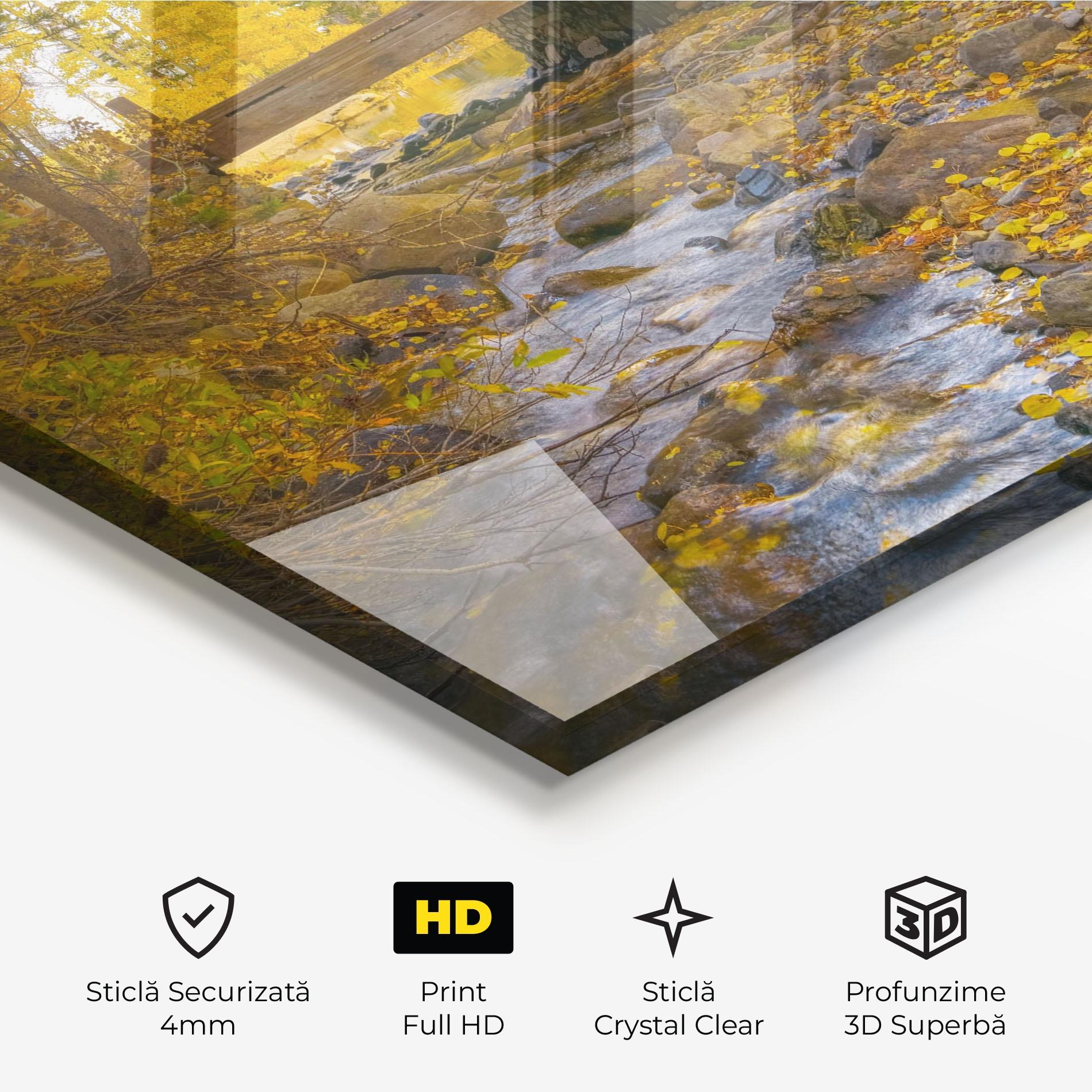 Tablou Sticla Yellow View Forest mockup 3
