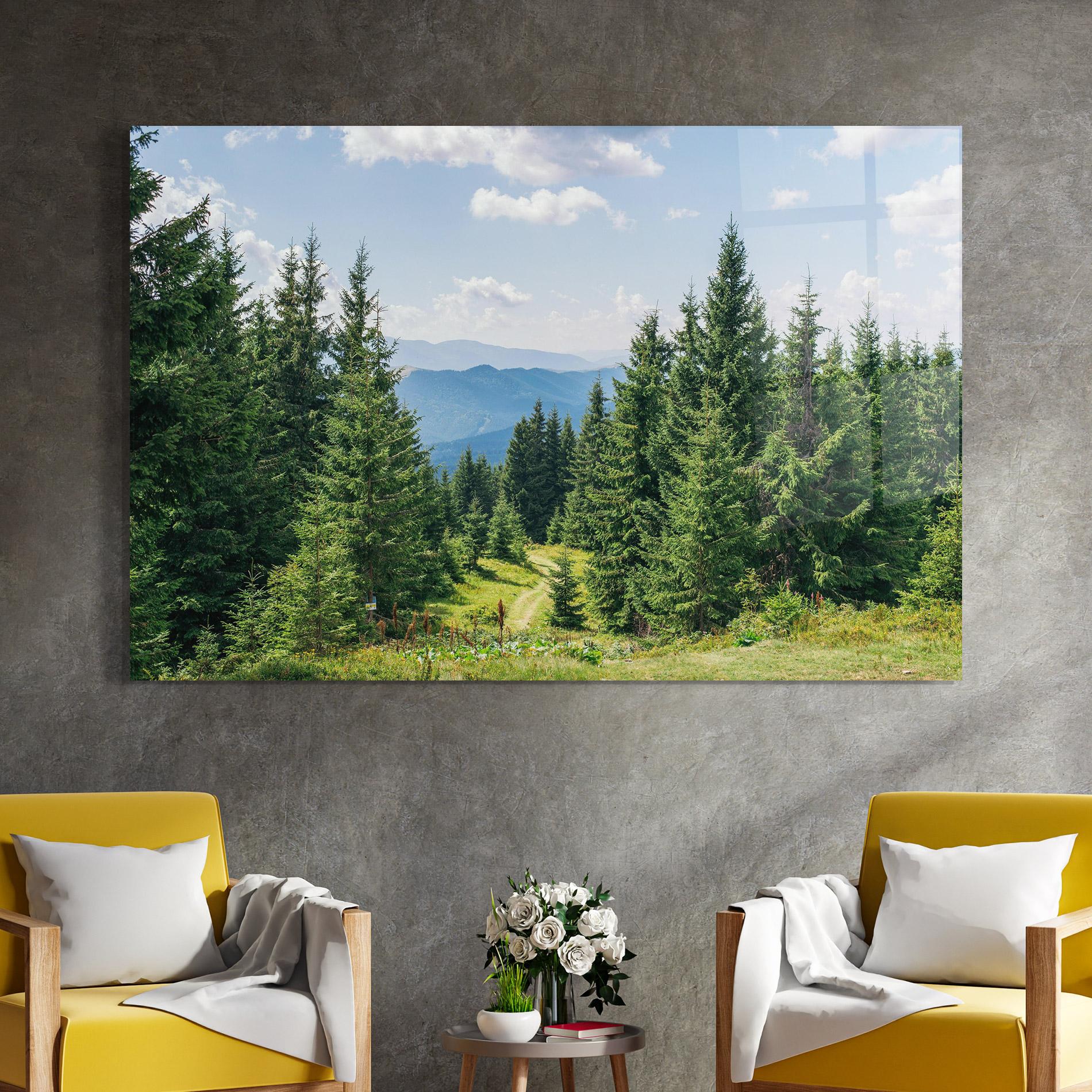 Tablou Sticla Carpathian Mountain mockup 4