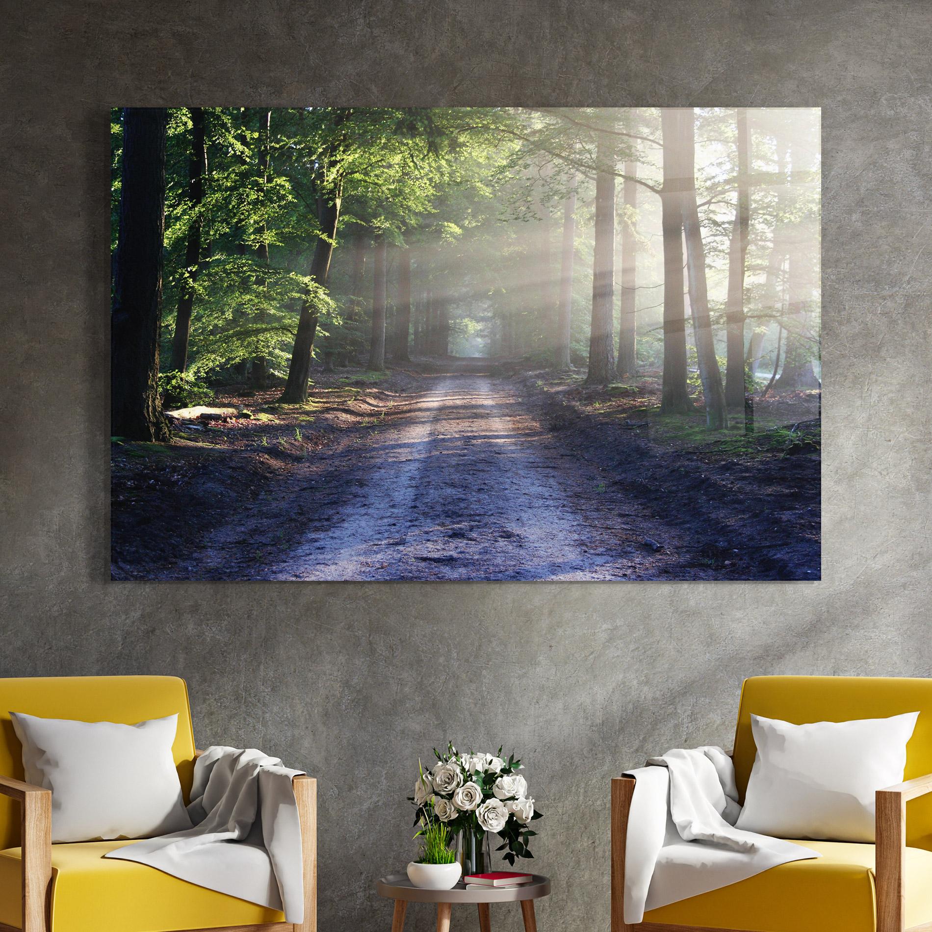Tablou Sticla Forest Road mockup 4