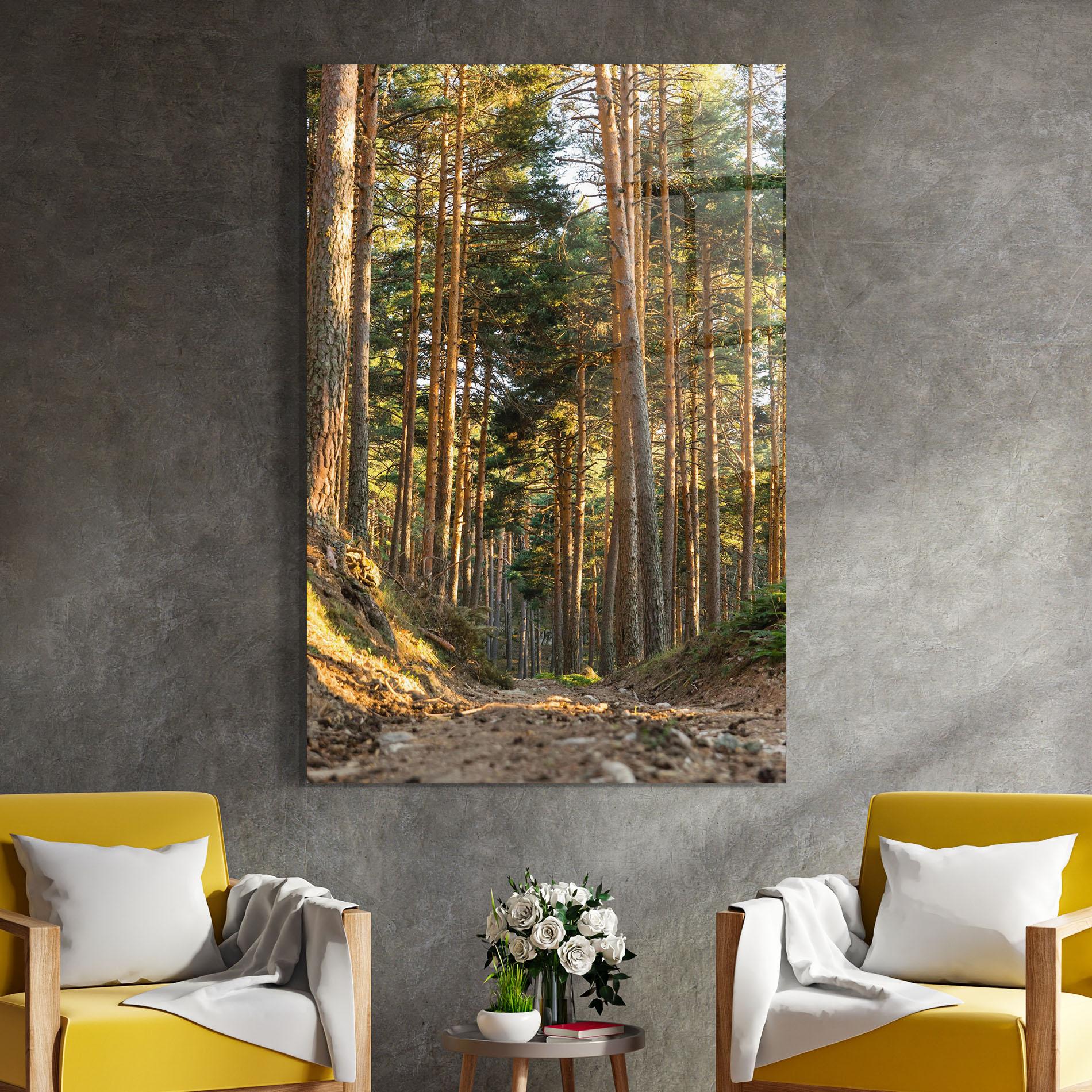 Tablou Sticla Big Trees Forest mockup 4