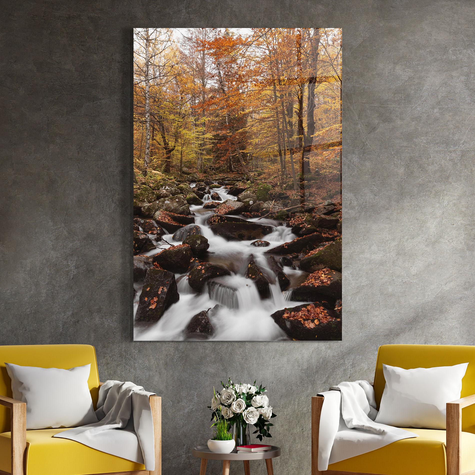 Tablou Sticla River Forest View mockup 4