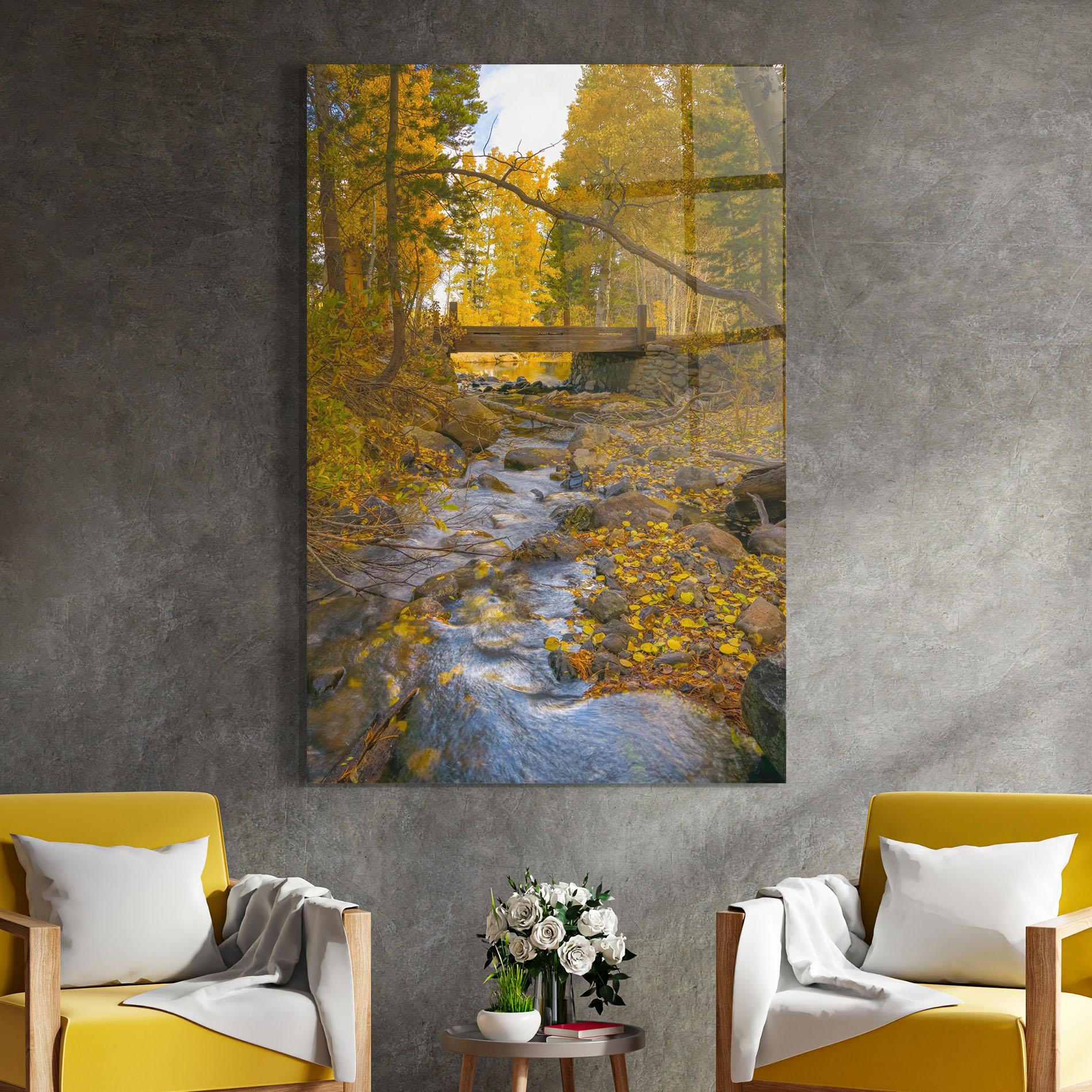 Tablou Sticla Yellow View Forest mockup 4