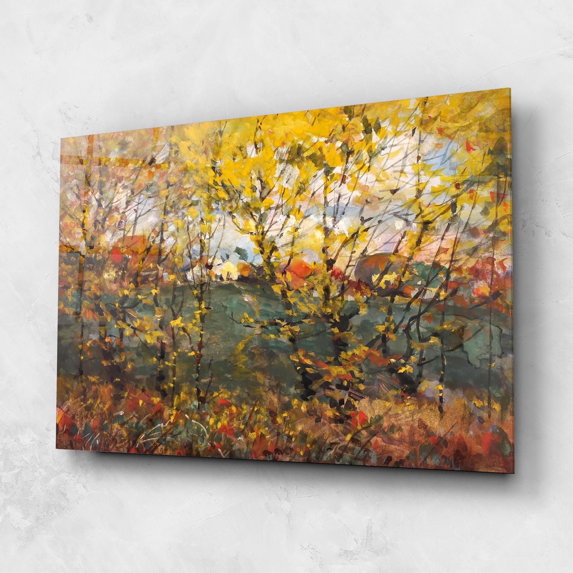 Tablou Sticla Autumn Painting Tree mockup 1