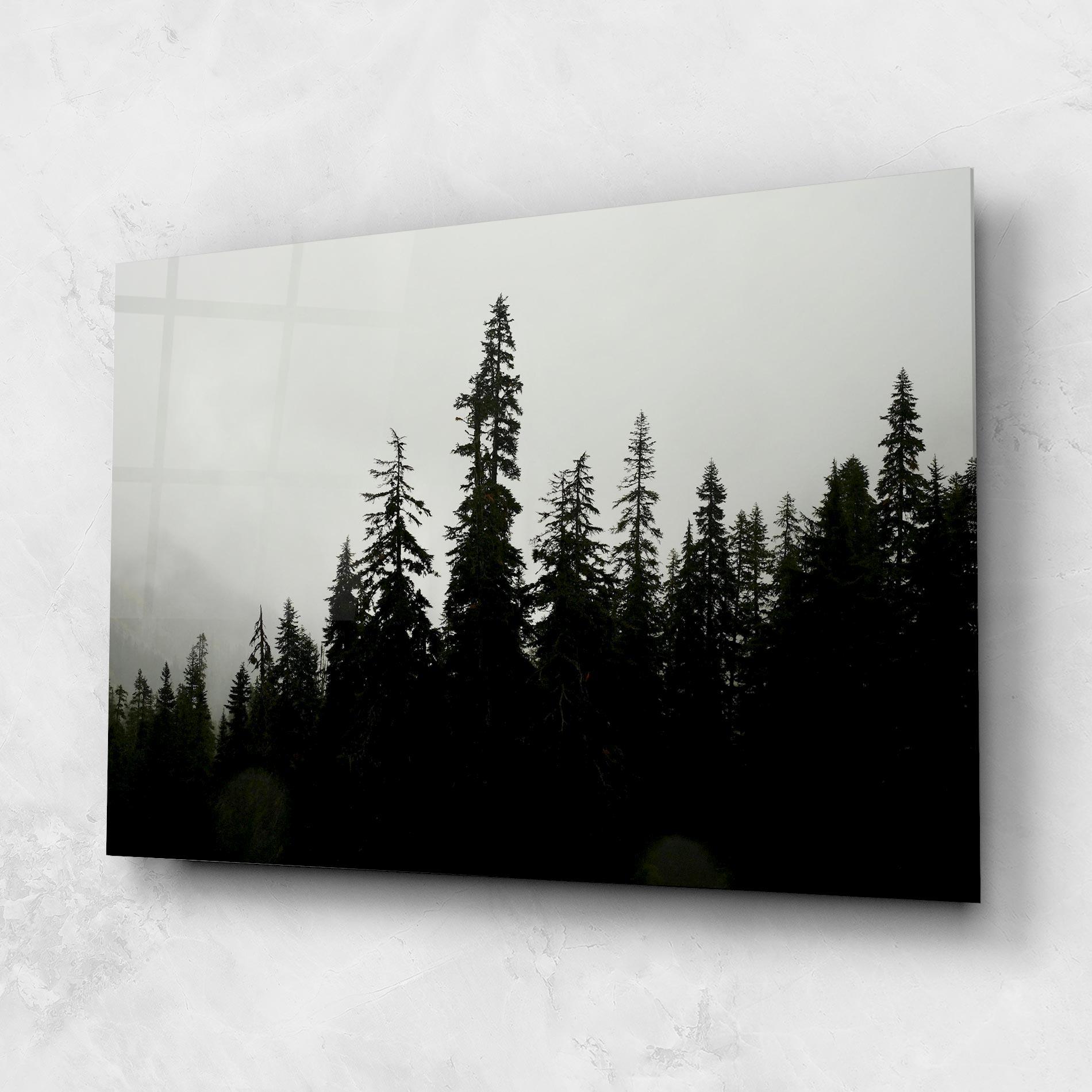 Tablou Sticla Black Tree Forest mockup 1